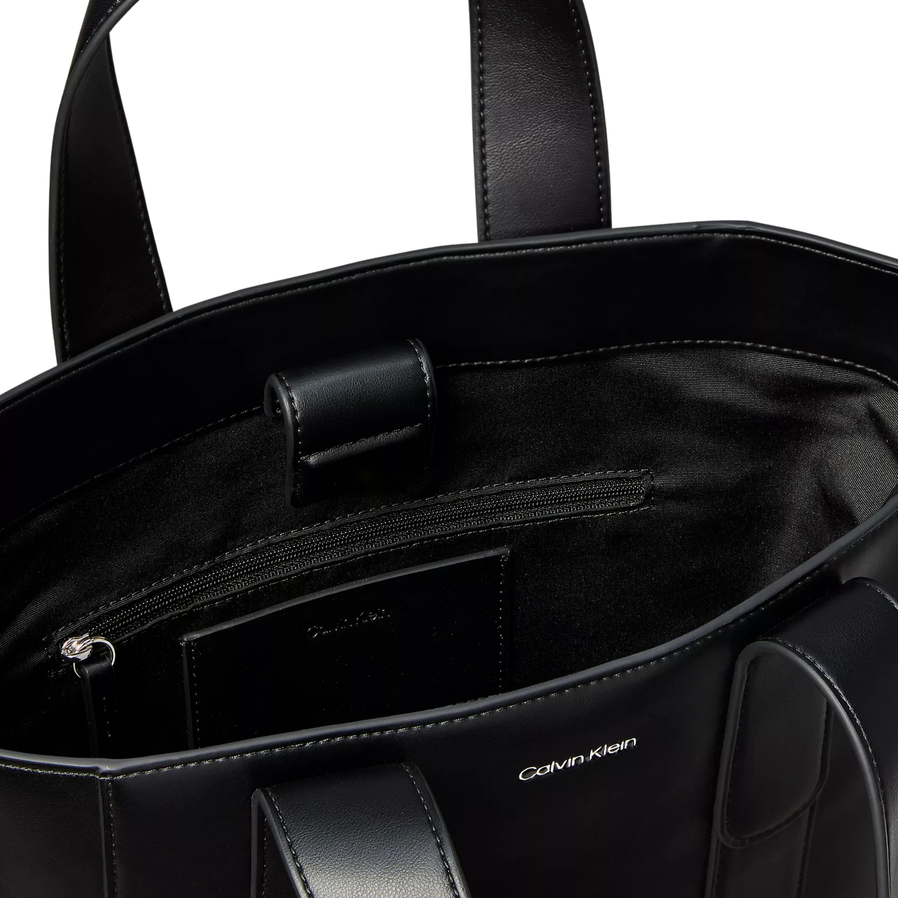 Calvin Klein Women Logo Webbing Strap Small Tote Bag - Black