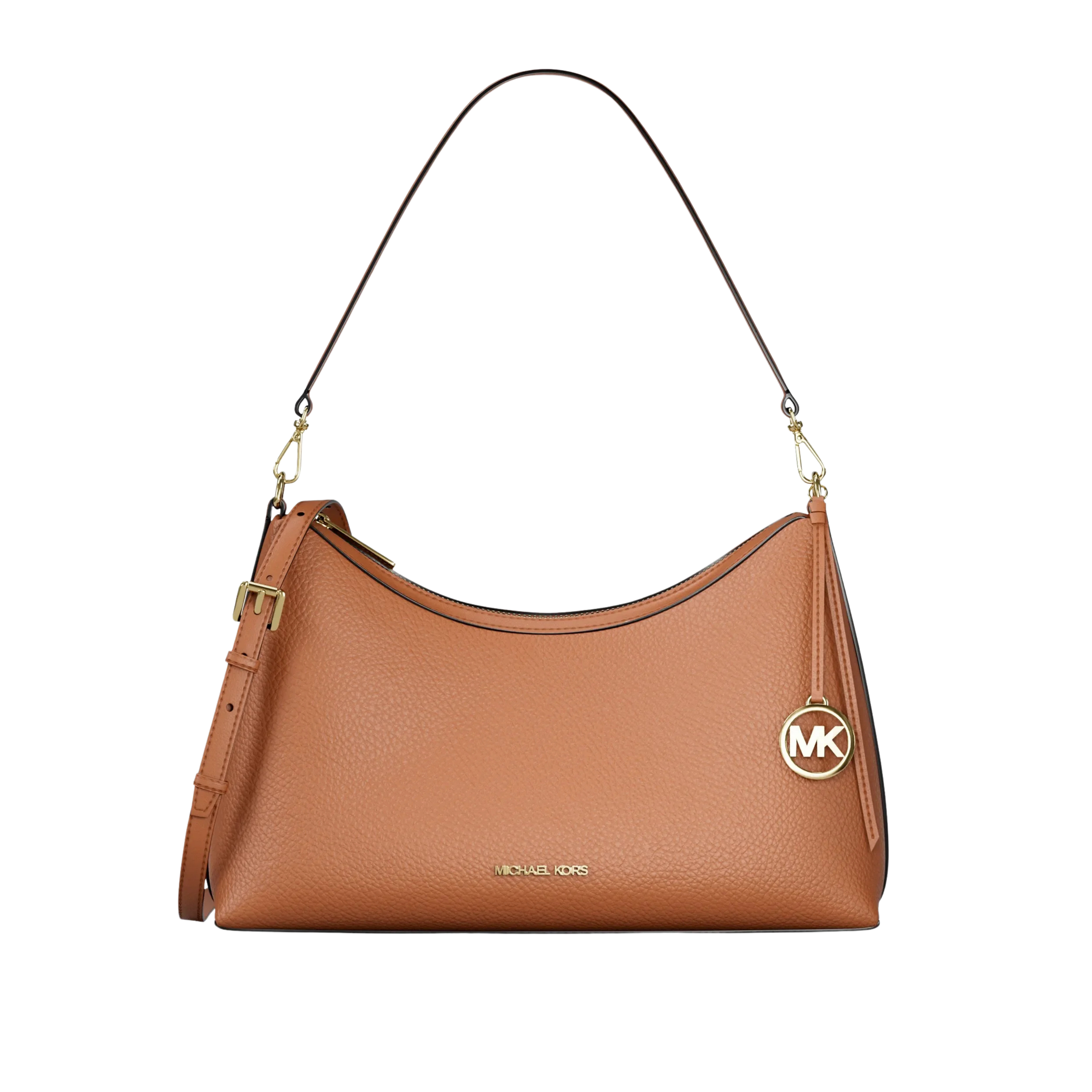 Michael Kors Women Sammy Medium Pebbled Leather Convertible Shoulder Bag - Luggage