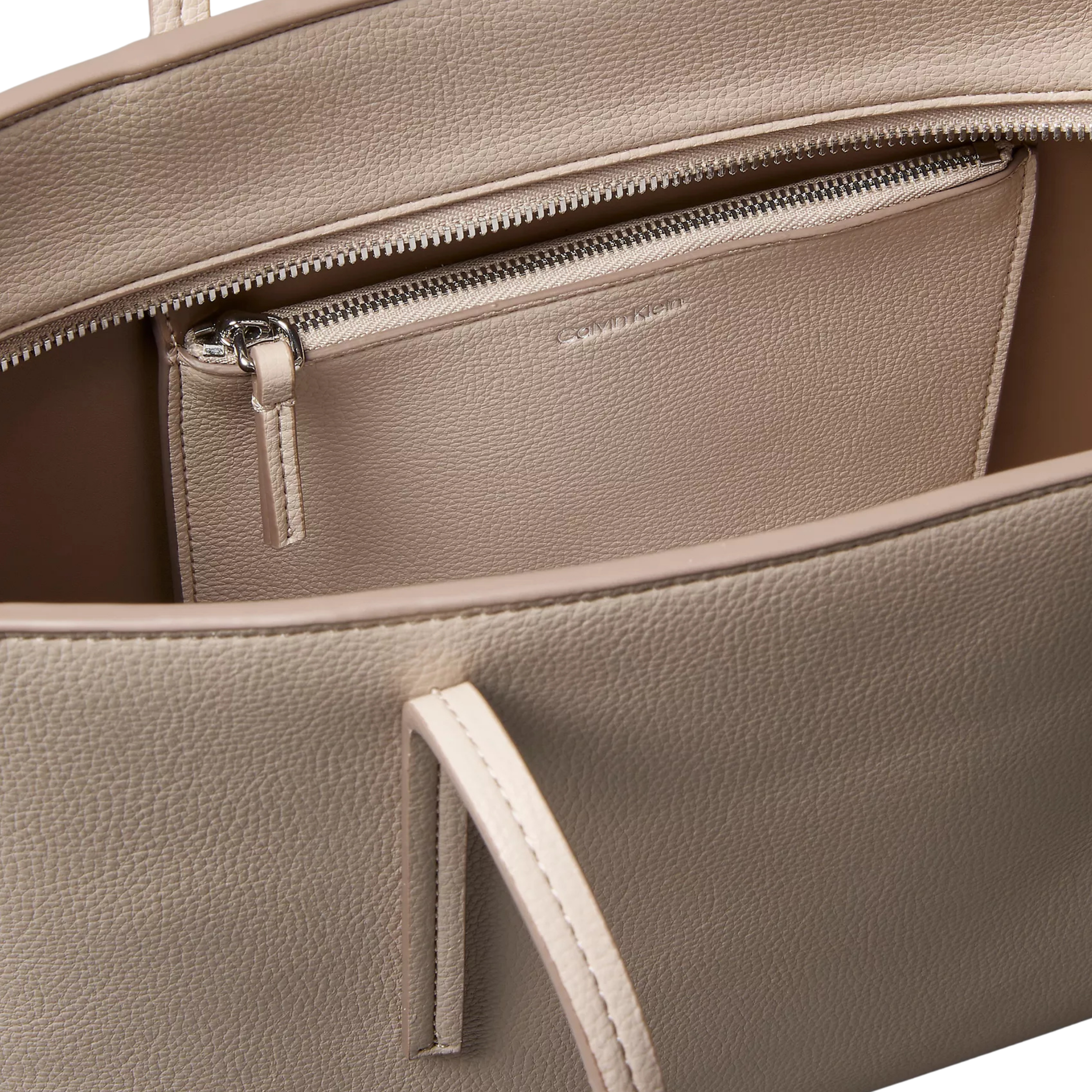 Calvin Klein Women Embossed Logo Small Tote Bag - Chateau Grey