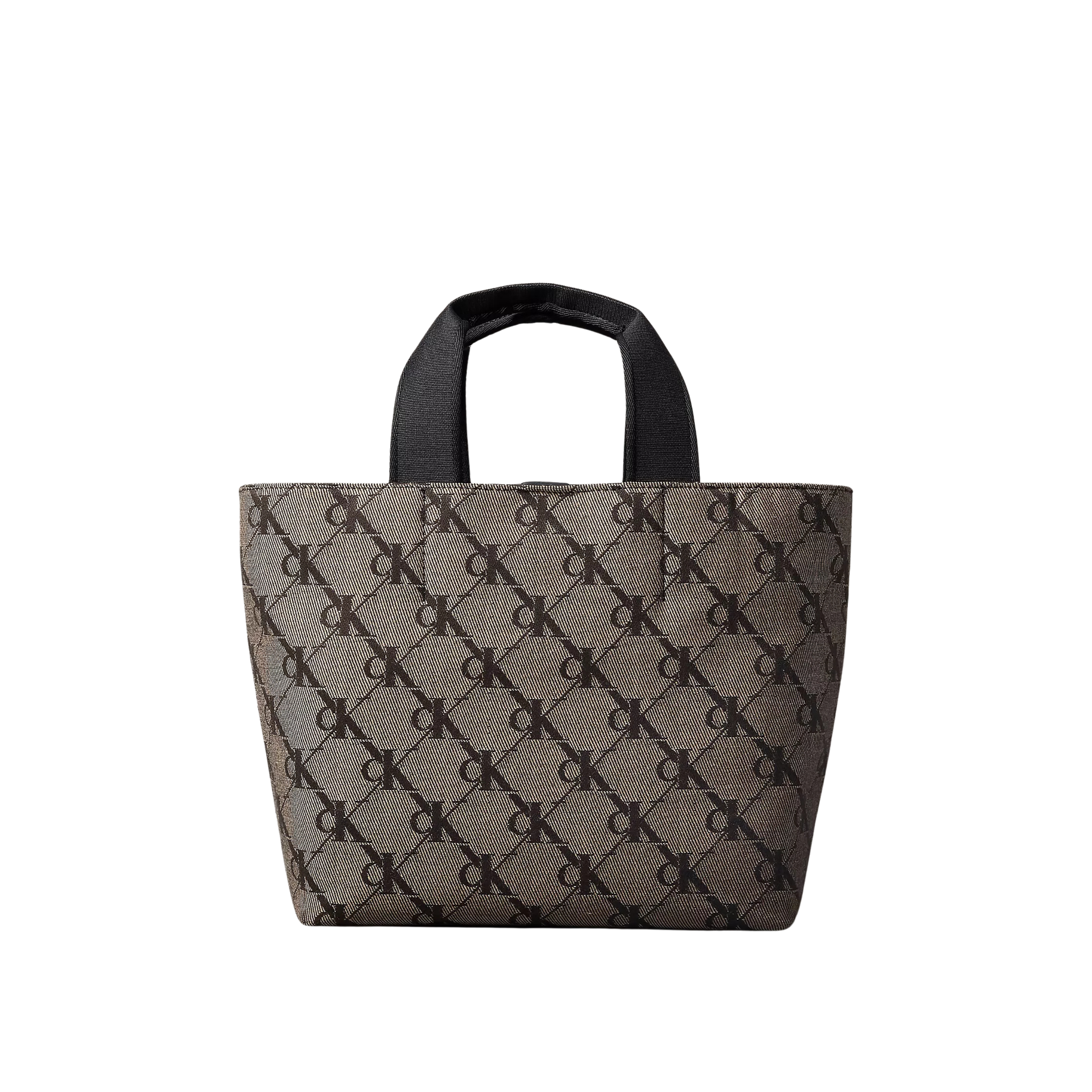 Calvin Klein Women Monogram Jacquard Tote Bag - Lotus Beige Black Aop