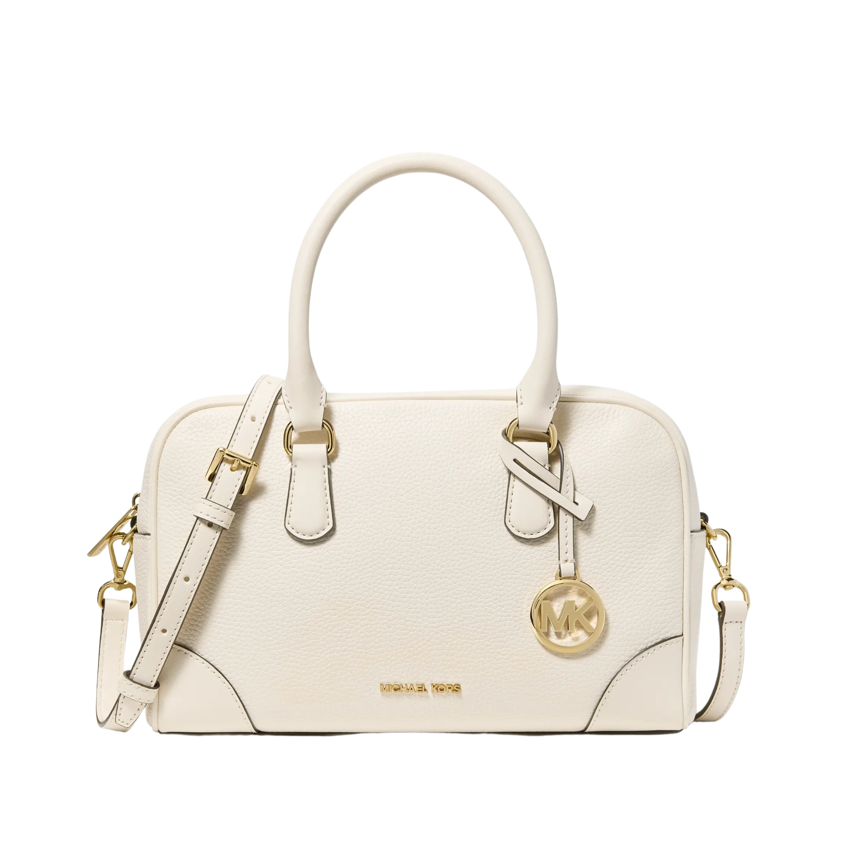 Michael Kors Women Thompson Medium Pebbled Leather Satchel - Lt Cream