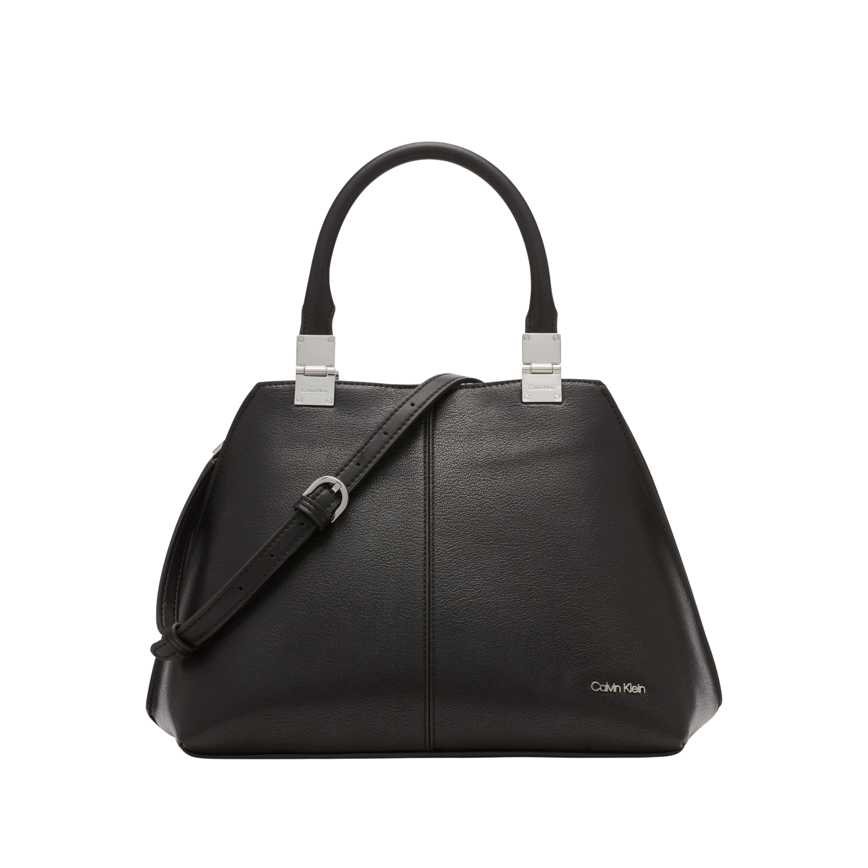Calvin Klein Women Granite Geometric Satchel Bag - Black Silver