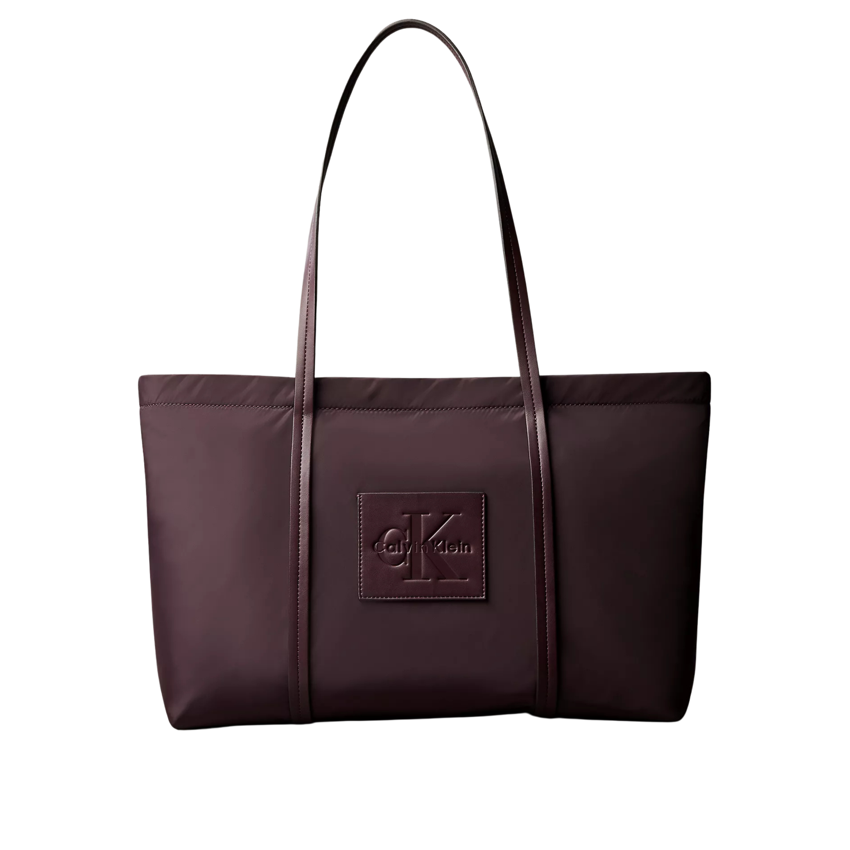 Calvin Klein Women Embossed Monologo Tote Bag - Fudge
