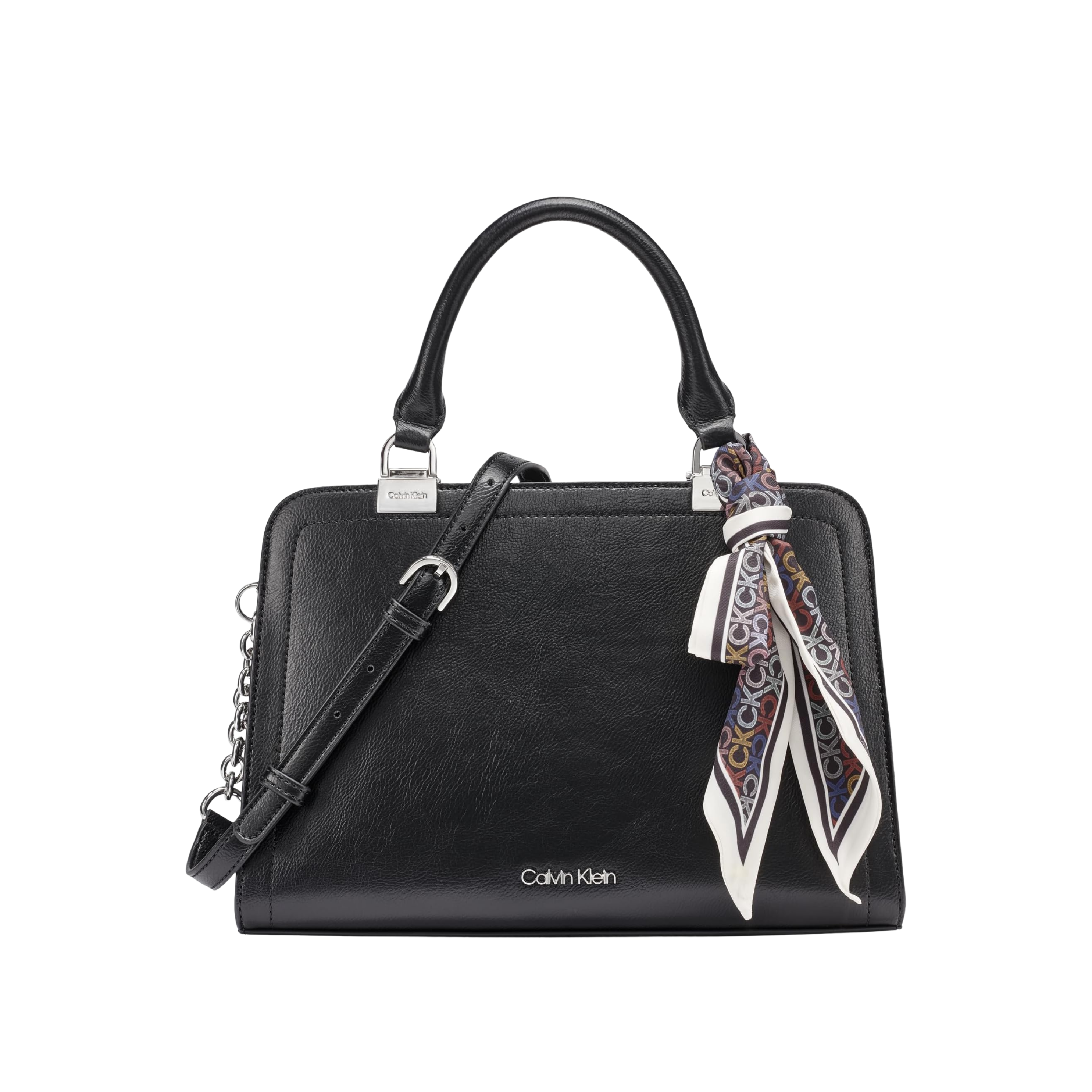Calvin Klein Women Azalea Triple Compartment Satchel Bag - Black Silver