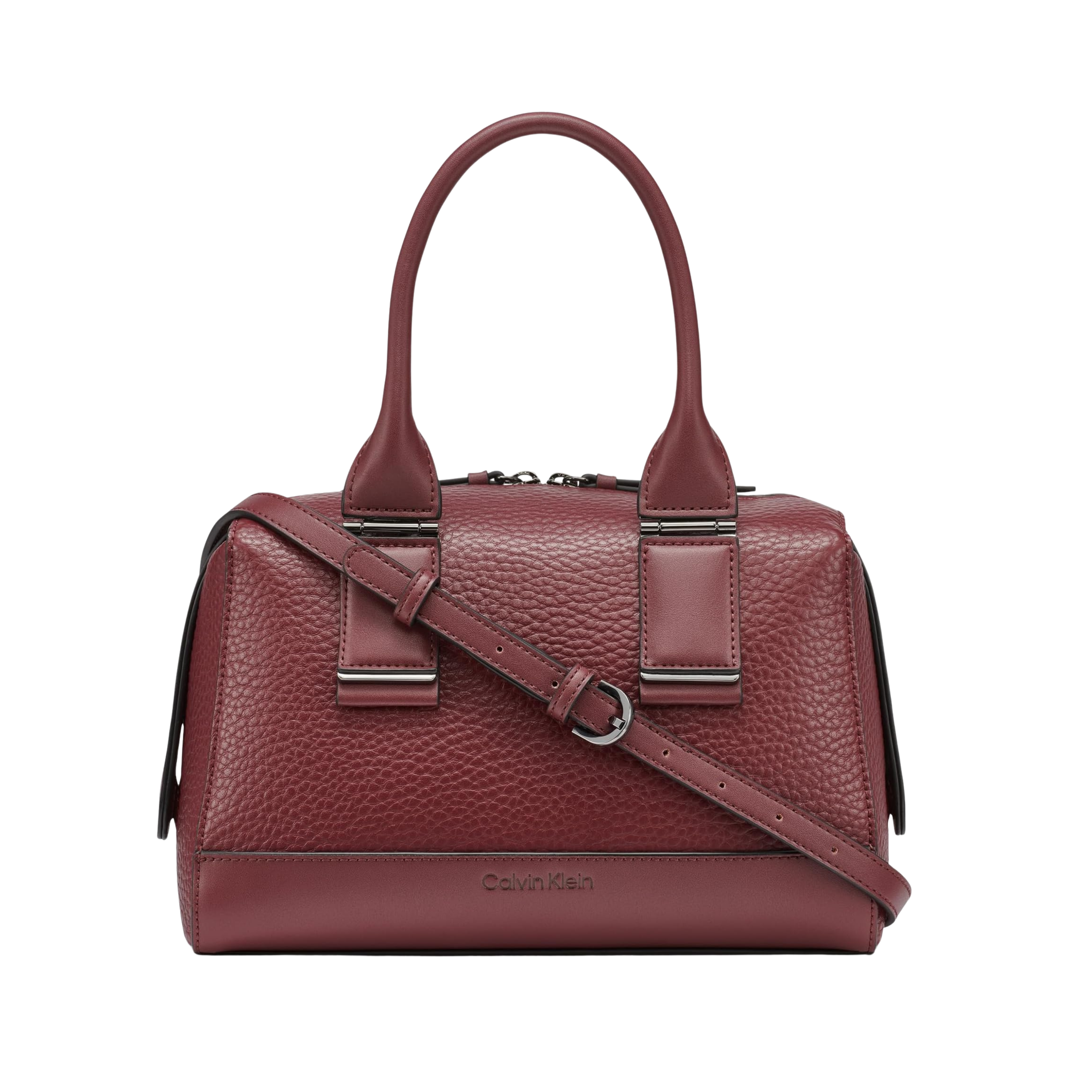 Calvin Klein Women Jett Top Zip Satchel Bag - Deep Rouge