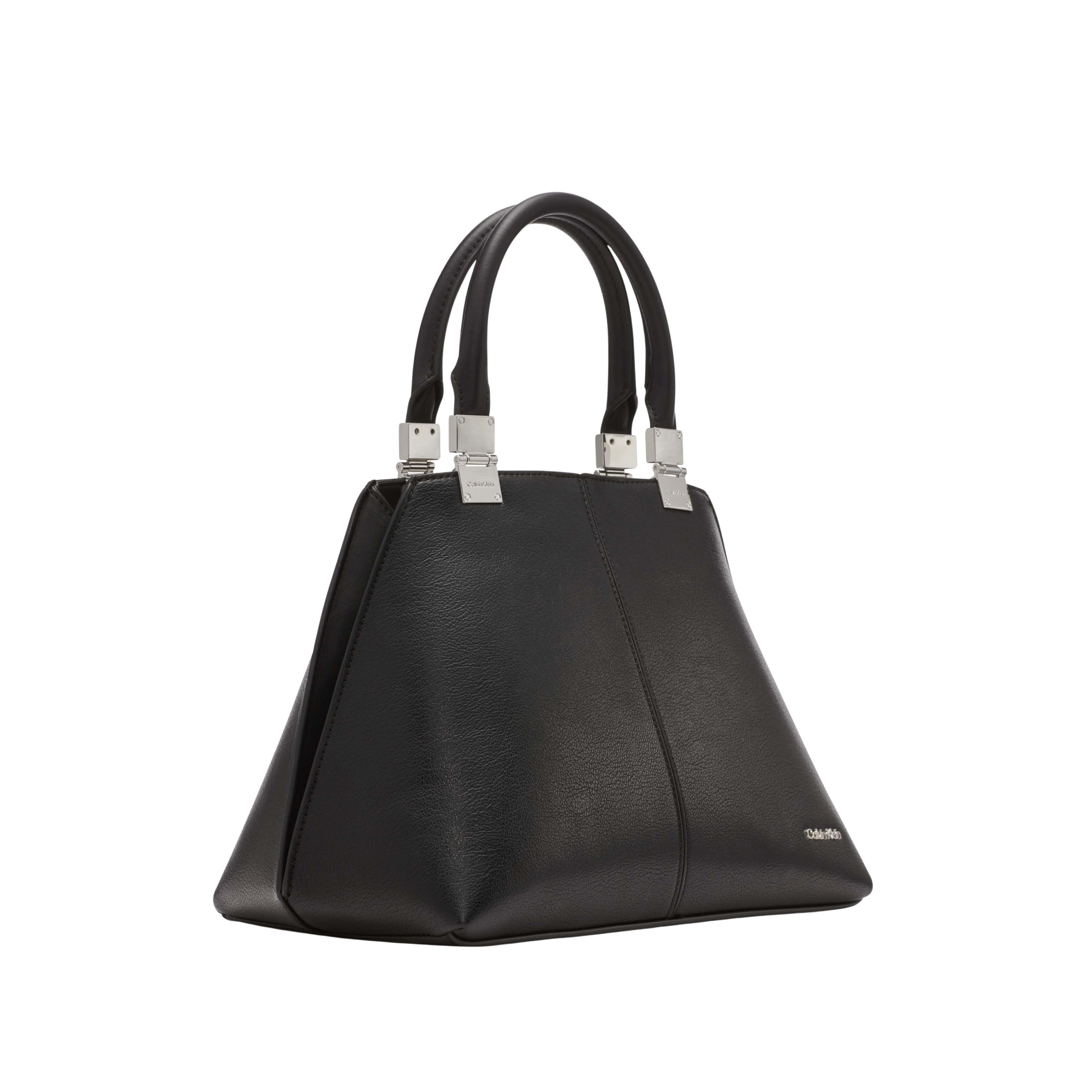 Calvin Klein Women Granite Geometric Satchel Bag - Black Silver