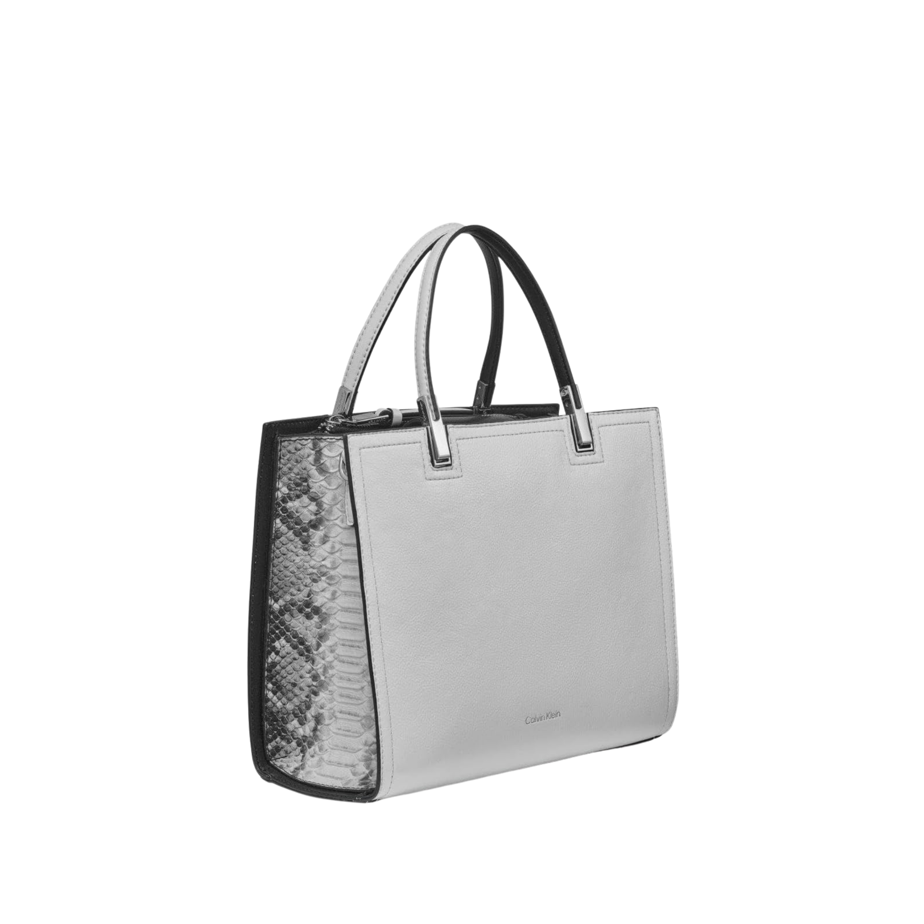 Calvin Klein Women Verne Triple Compartment Satchel Bag - Grey Black