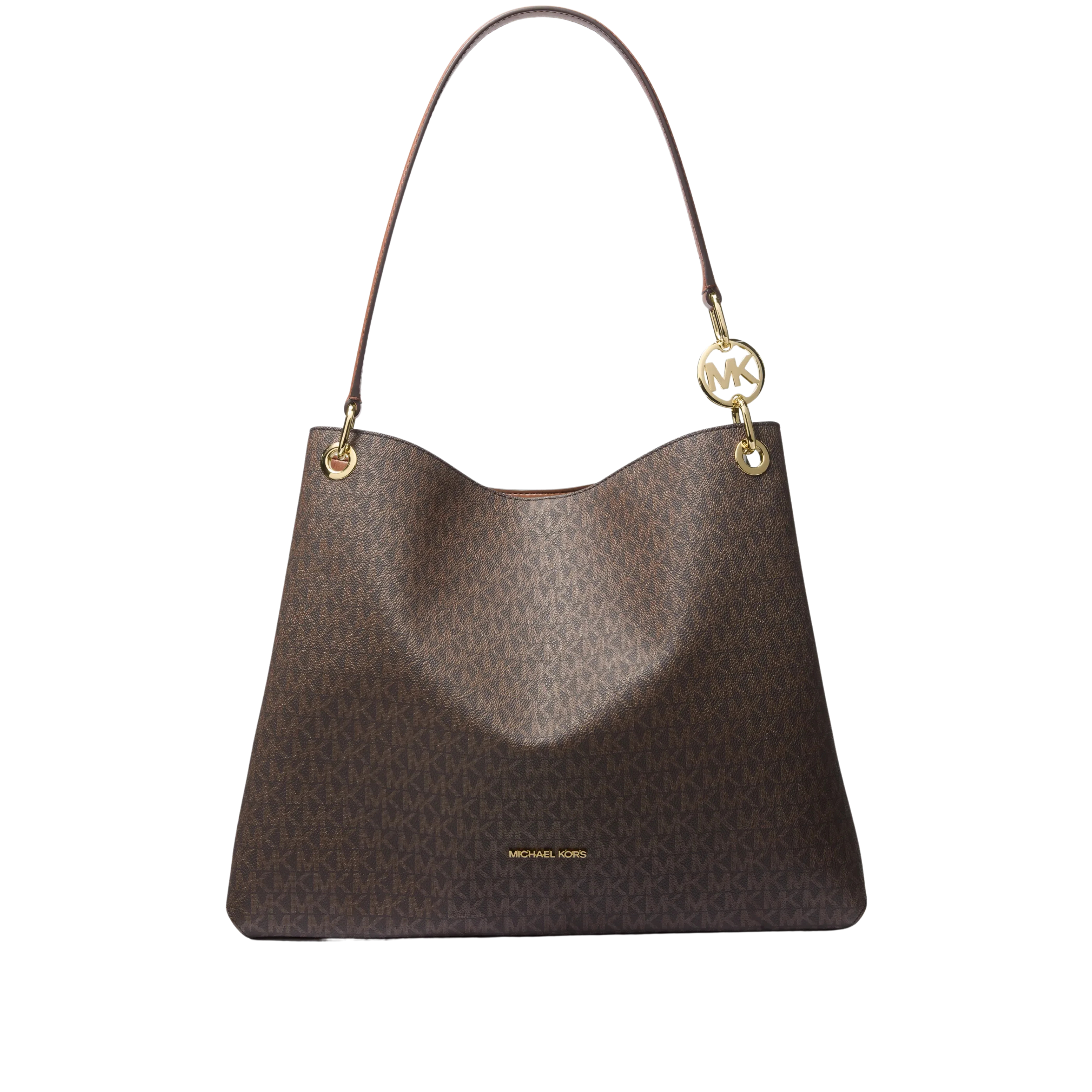 Michael Kors Women Christina Large Signature Logo Shoulder Bag - Brown