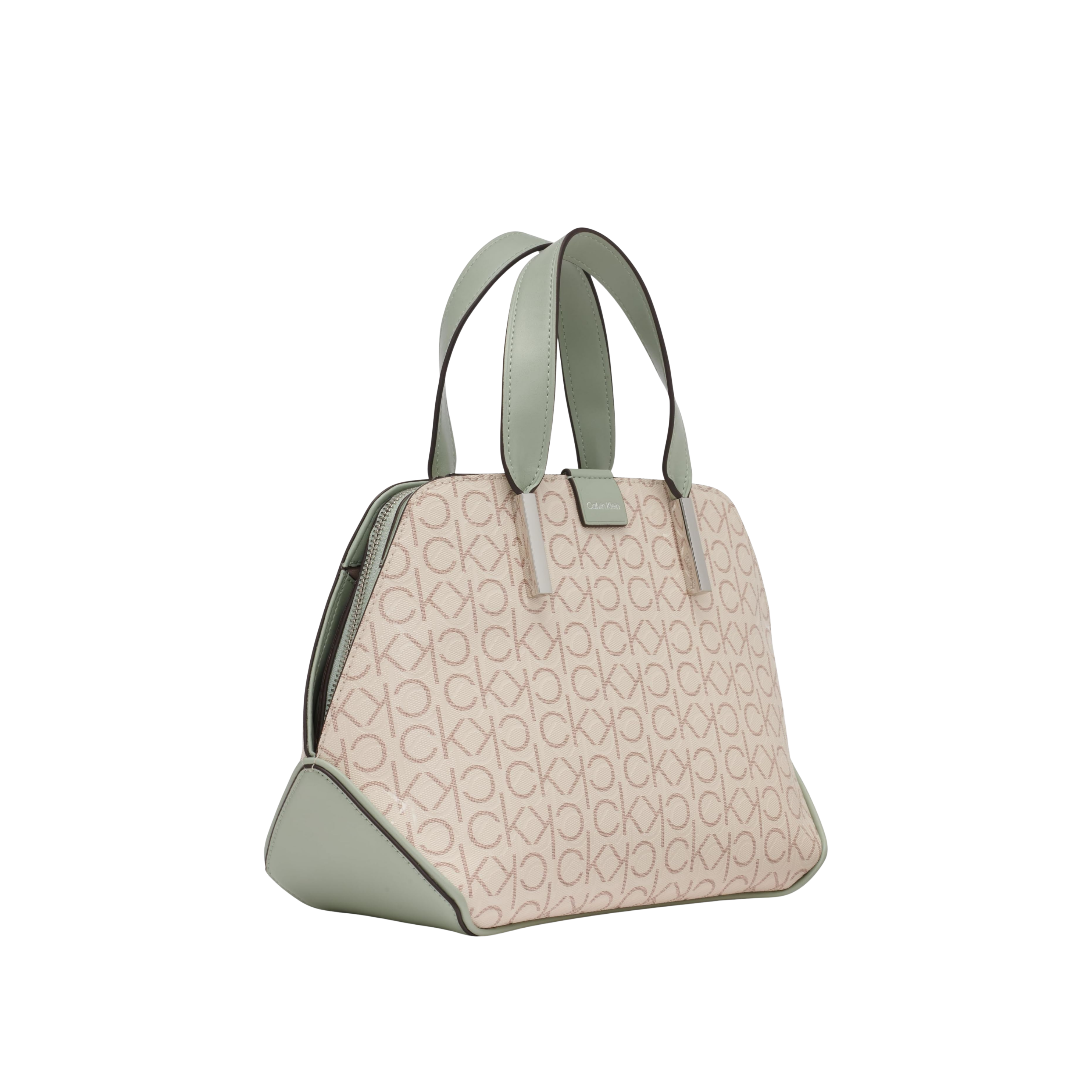 Calvin Klein Women Audrey Triple Compartment Satchel Bag - Vanilla Khaki Desert Sage