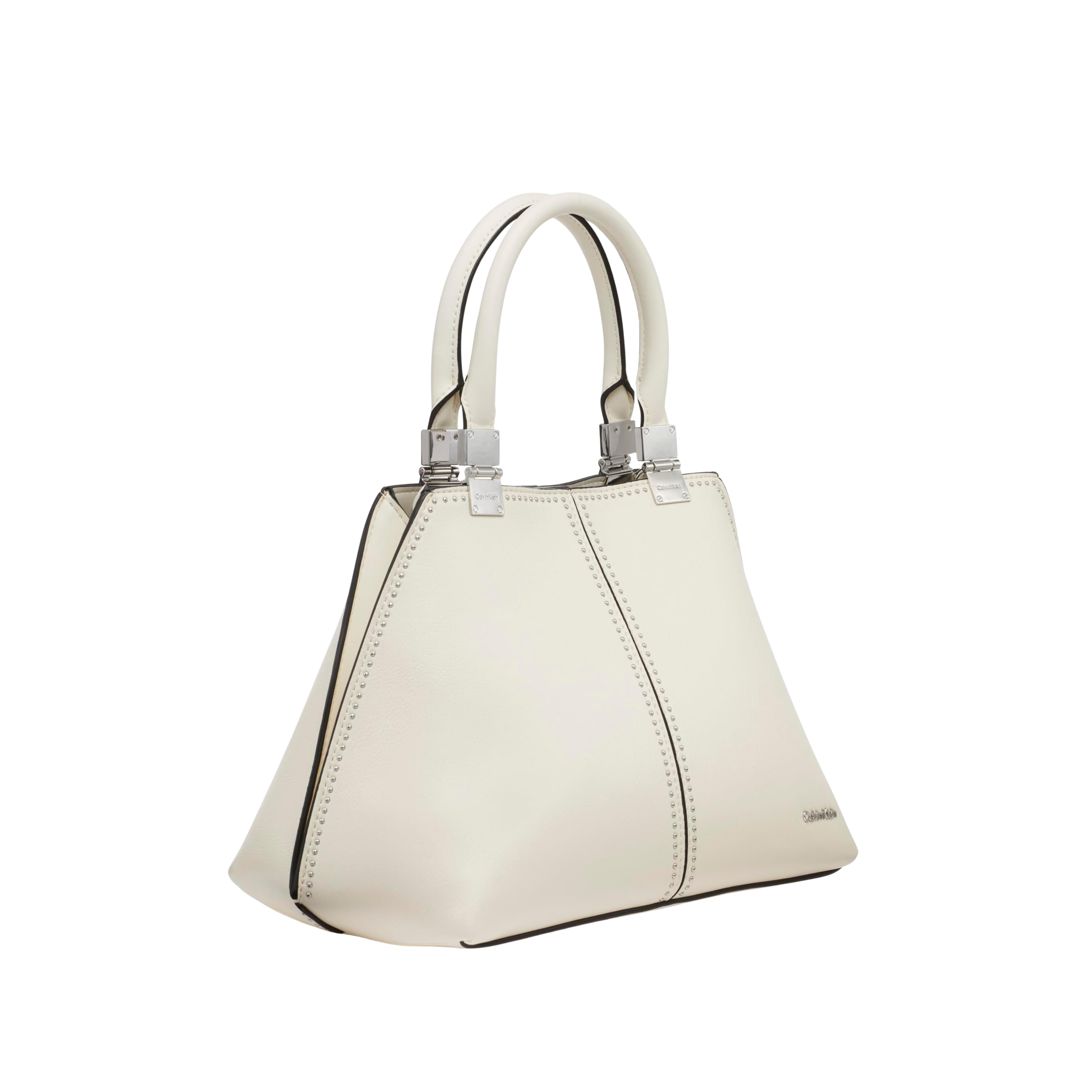 Calvin Klein Women Granite Geometric Satchel Bag - Cherub White Micro Stud