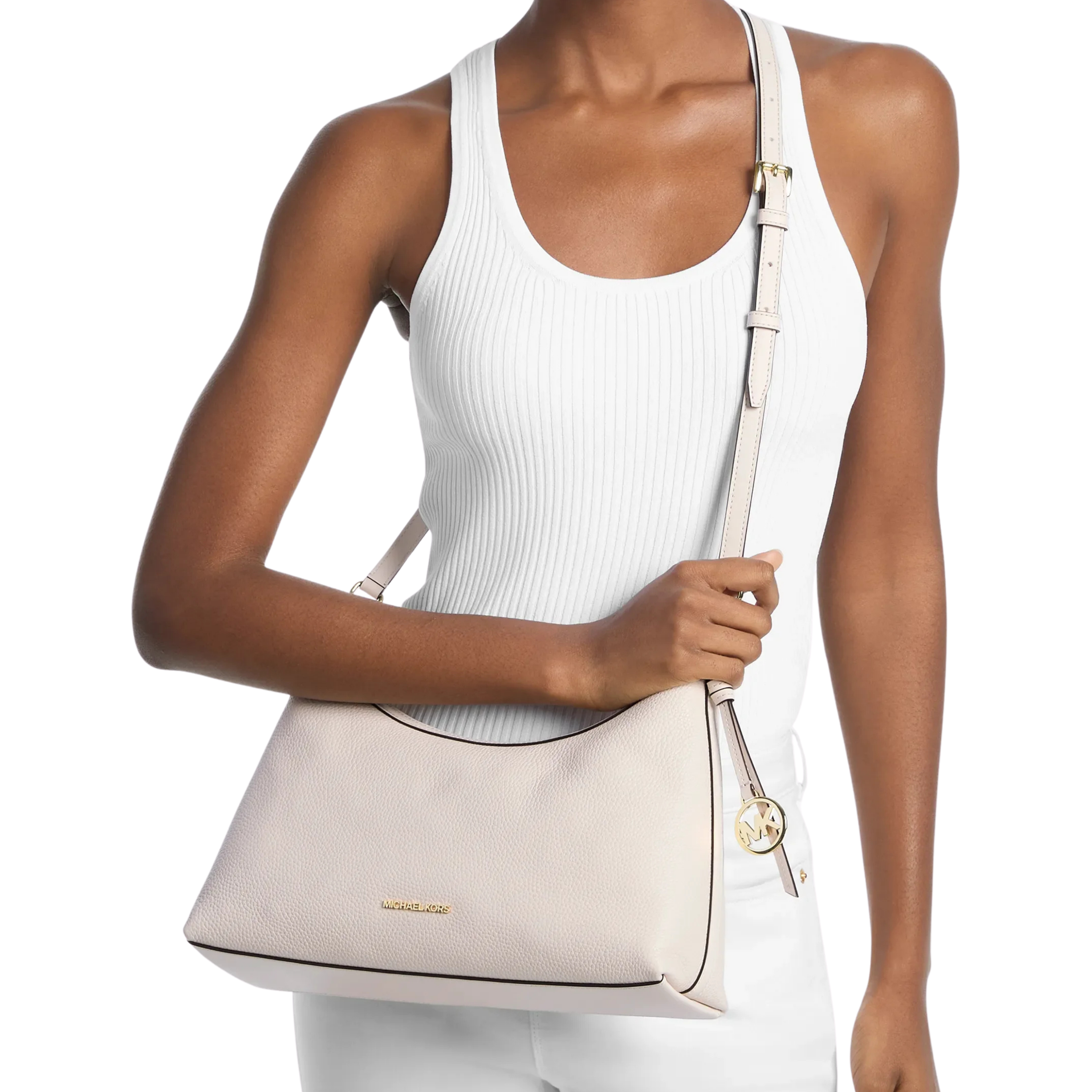 Michael Kors Women Sammy Medium Pebbled Leather Convertible Shoulder Bag - Lt Cream