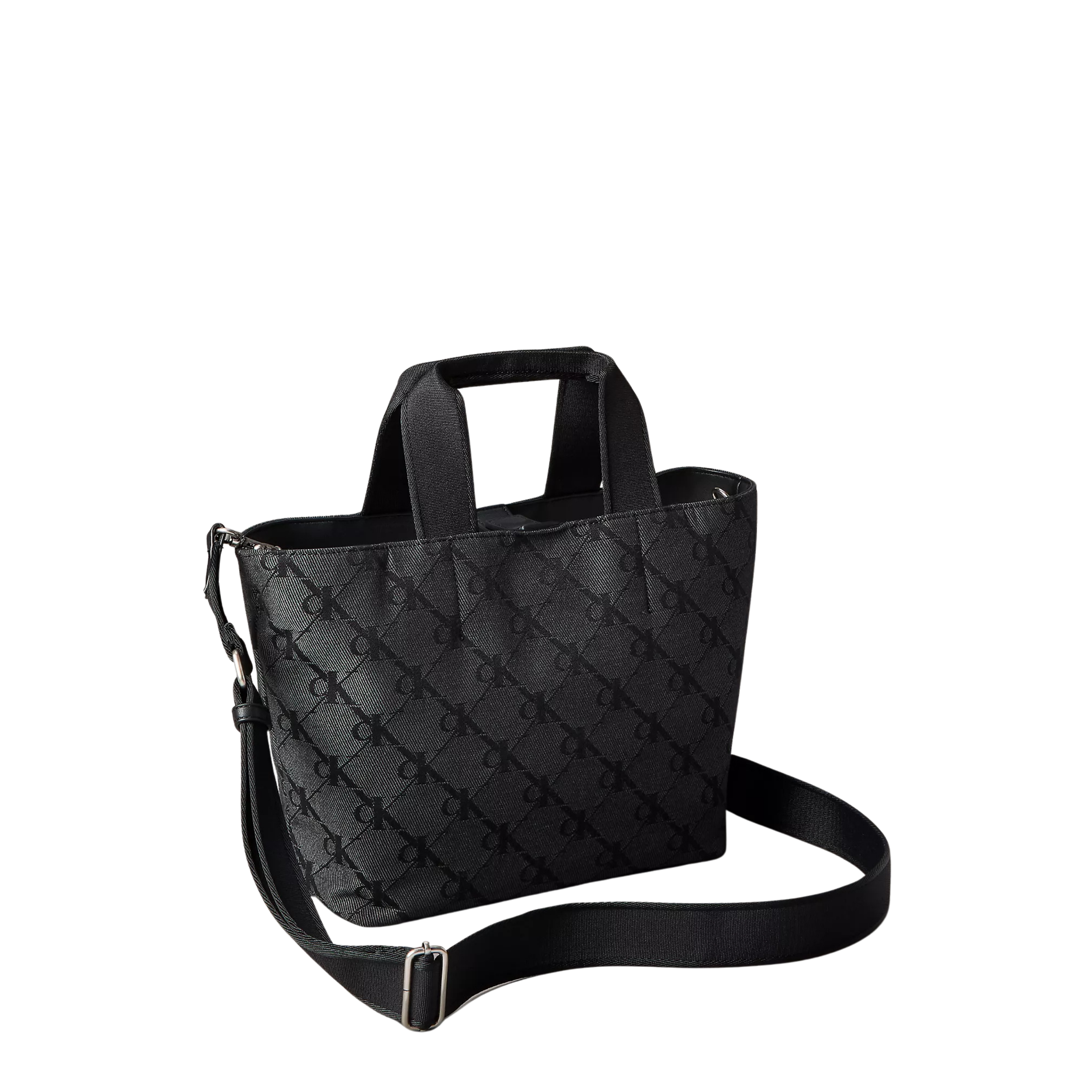 Calvin Klein Women Monogram Jacquard Tote Bag - Asphalt Black Aop
