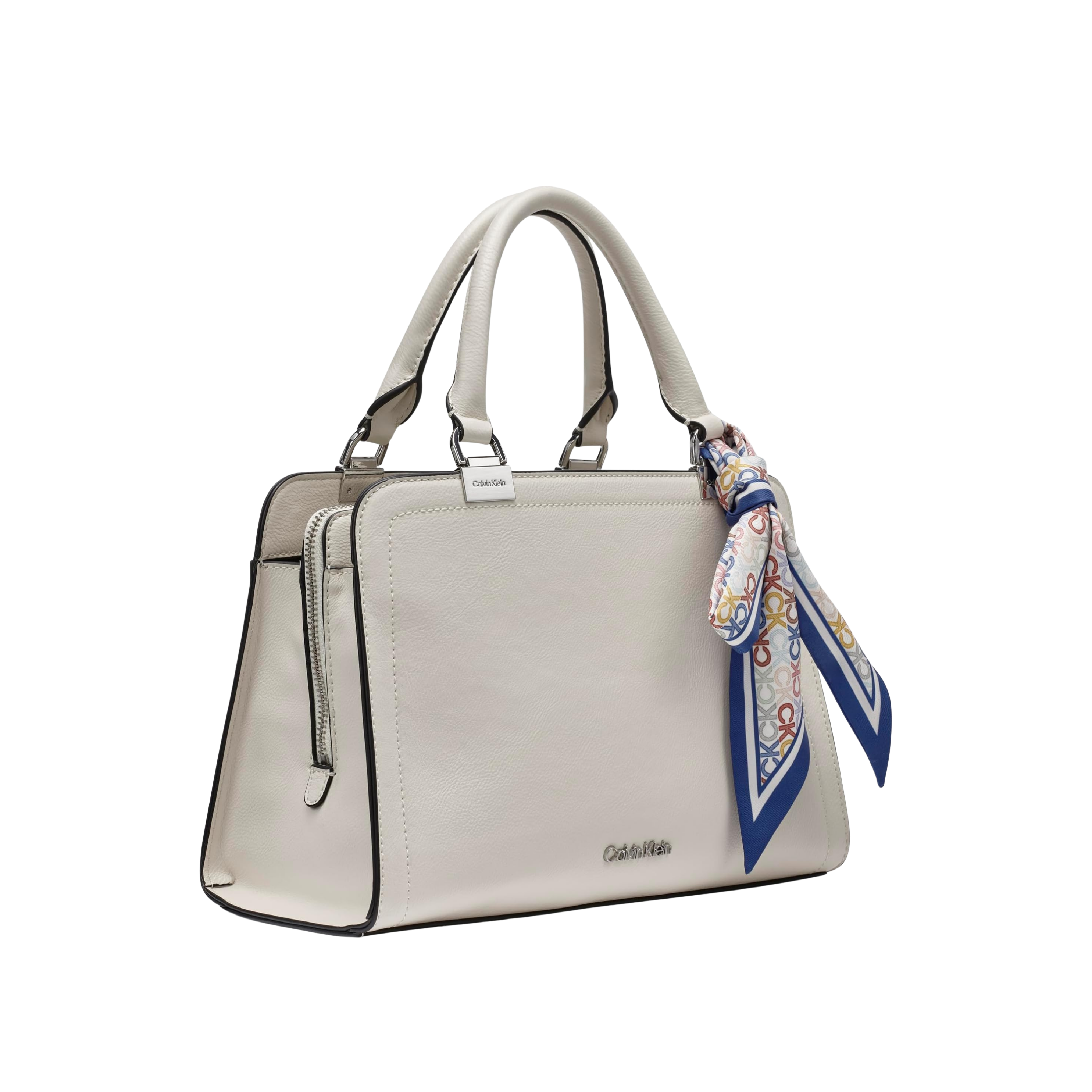 Calvin Klein Women Azalea Triple Compartment Satchel Bag - Cherub White