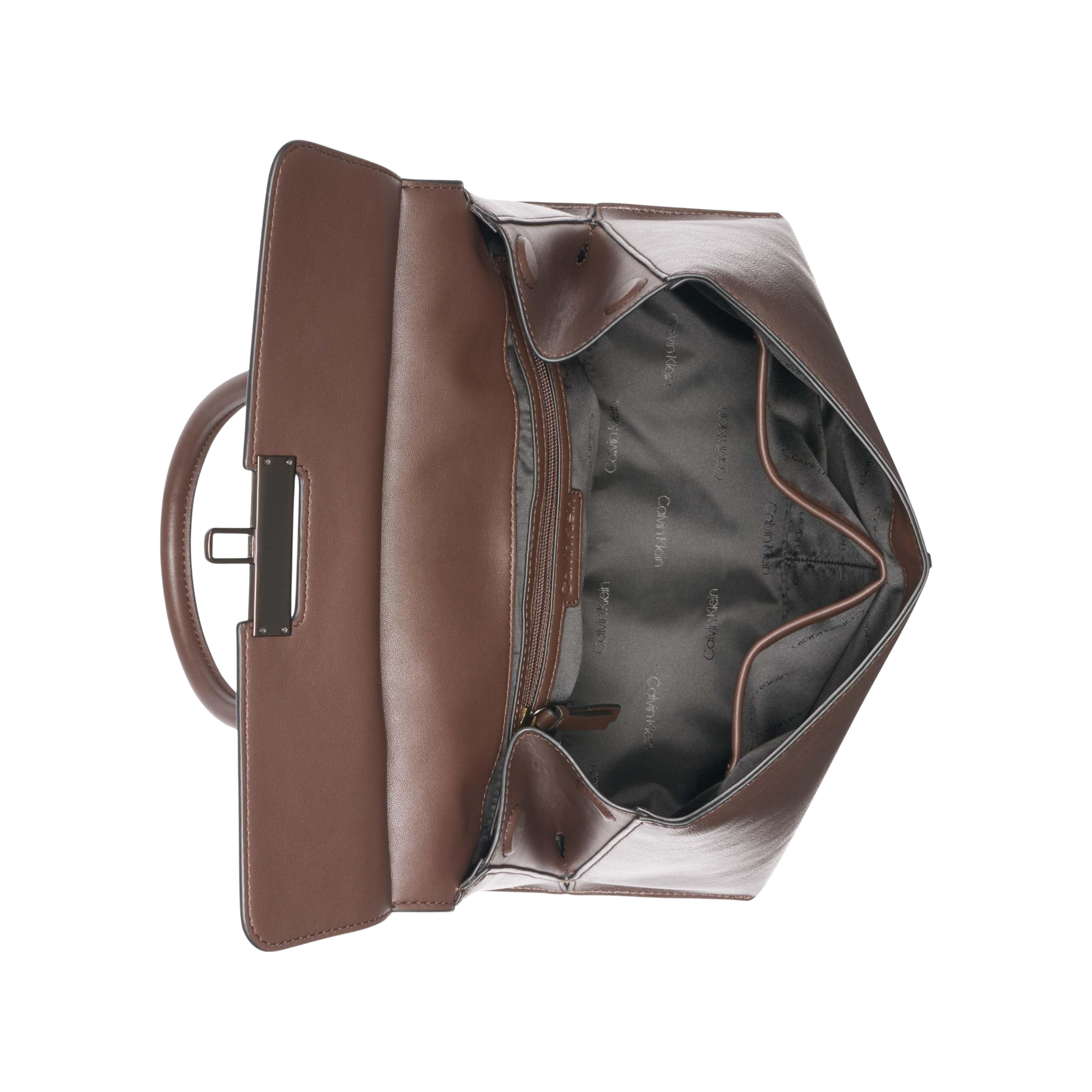 Calvin Klein Women Becky Turn Lock Satchel Bag - Java