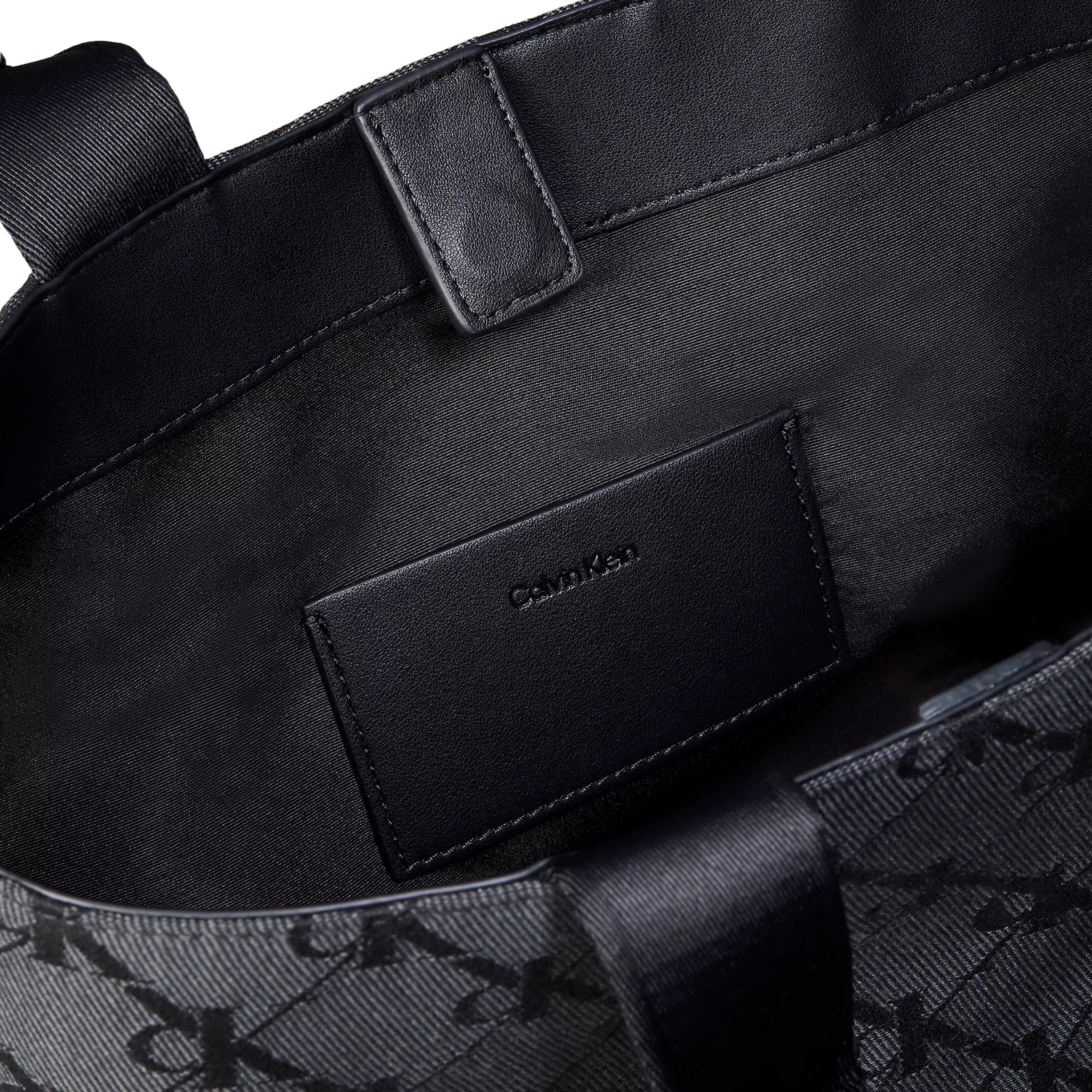 Calvin Klein Women Monogram Jacquard Tote Bag - Asphalt Black Aop