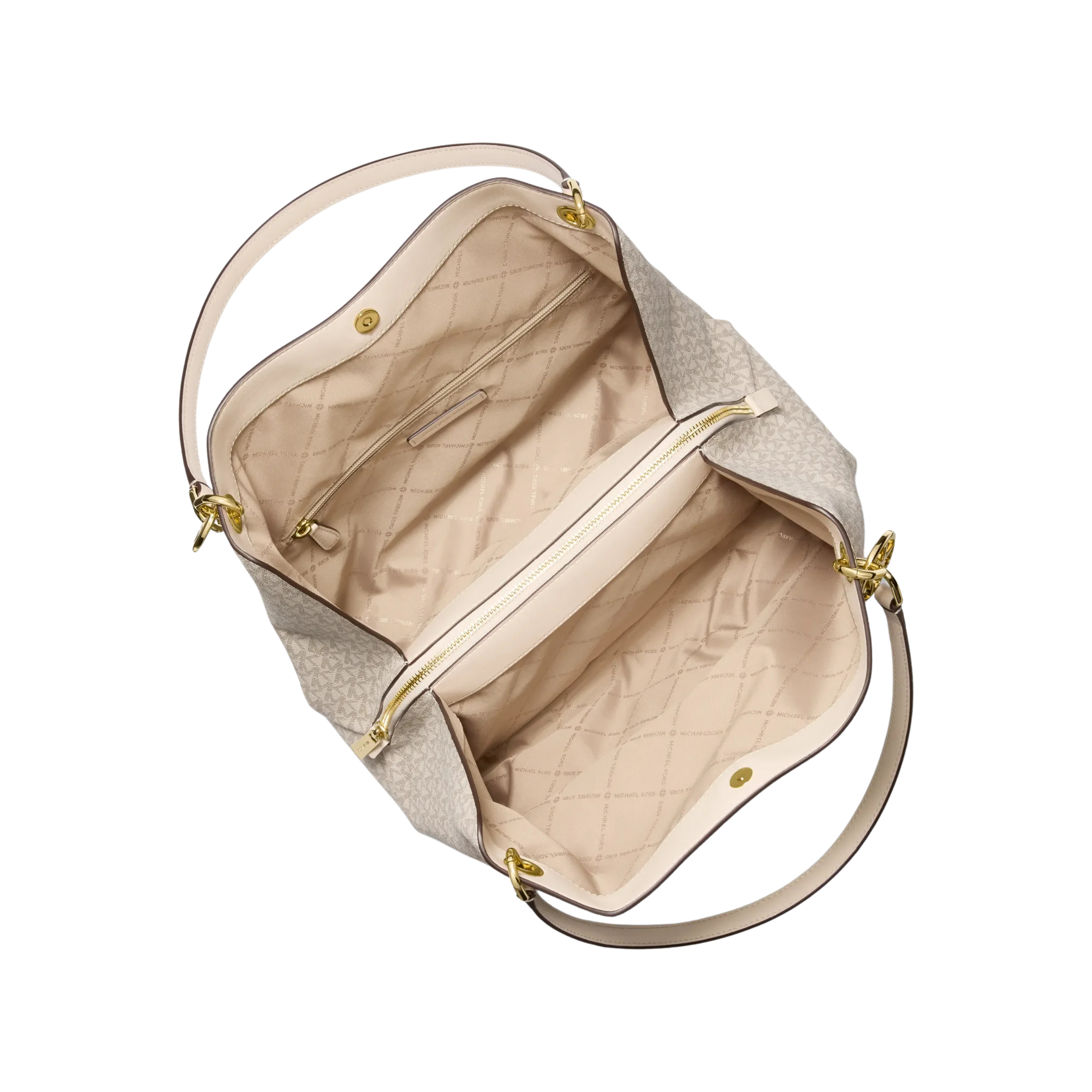 Michael Kors Women Christina Large Signature Logo Shoulder Bag - Lt Cream Multi