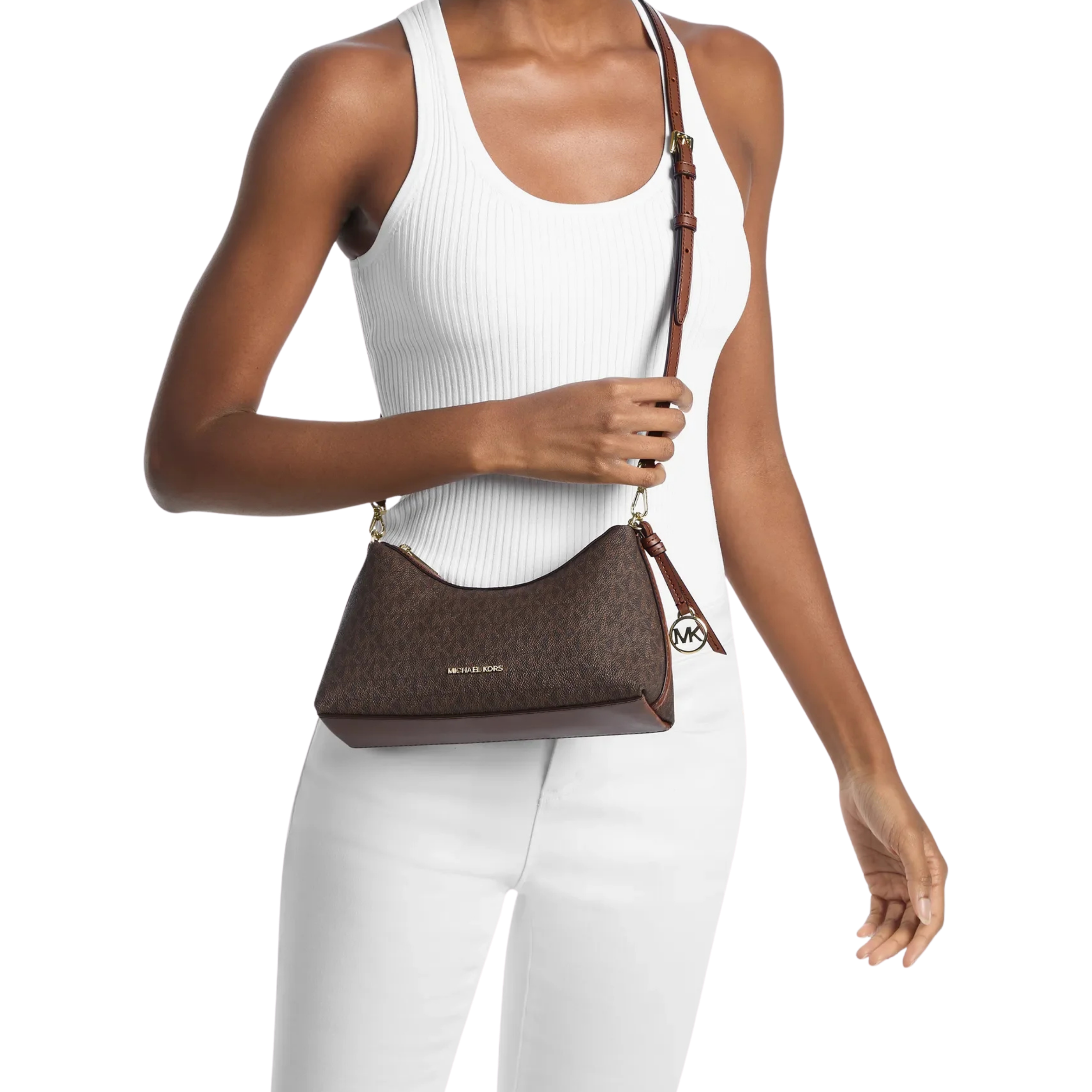 Michael Kors Women Sammy Small Signature Logo Convertible Crossbody Bag - Brown