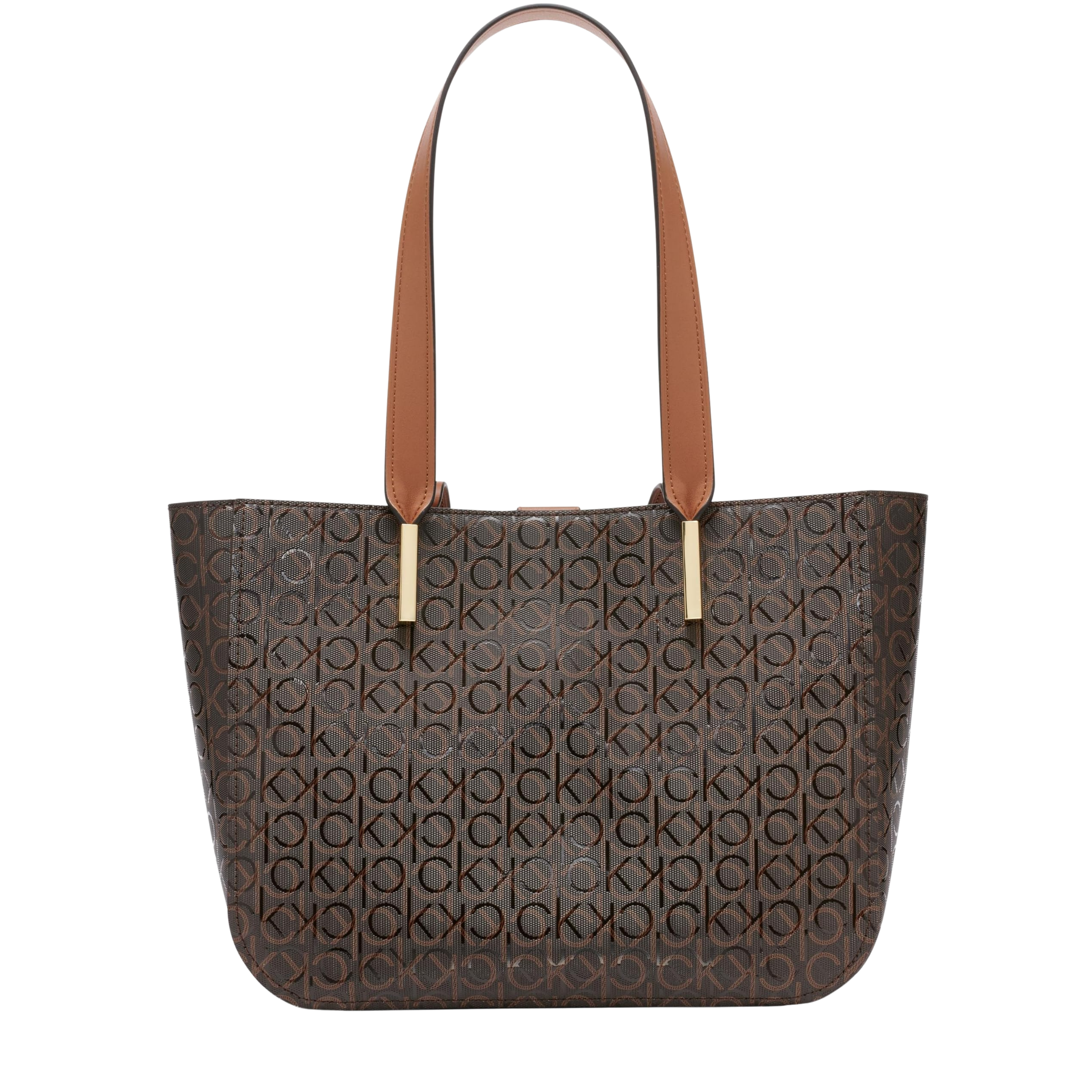 Calvin Klein Women Audrey East West Tote Bag - Brown Khaki Caramel