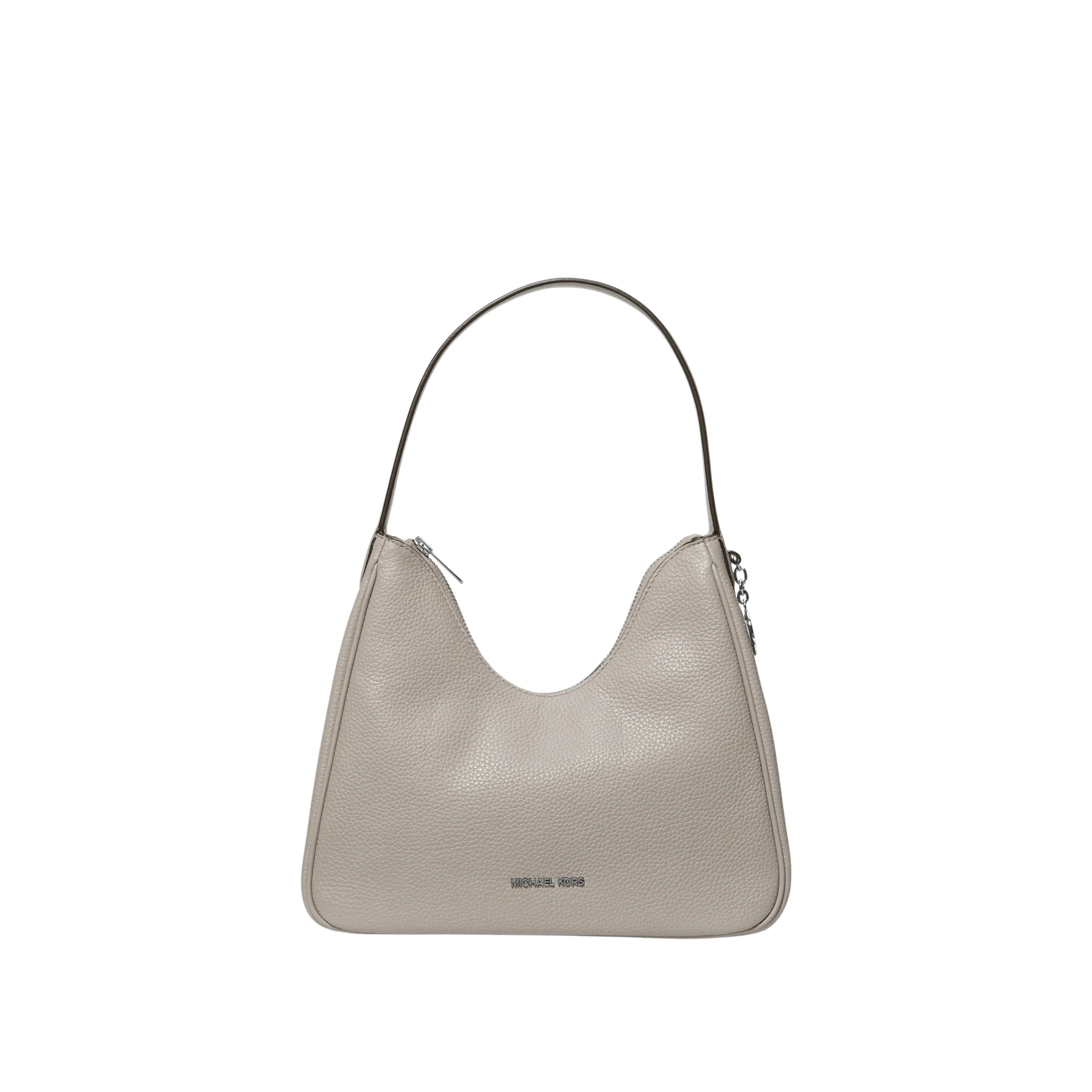 Michael Kors Women Nayla Small Pebbled Leather Hobo Shoulder Bag - Pearl Grey Silver