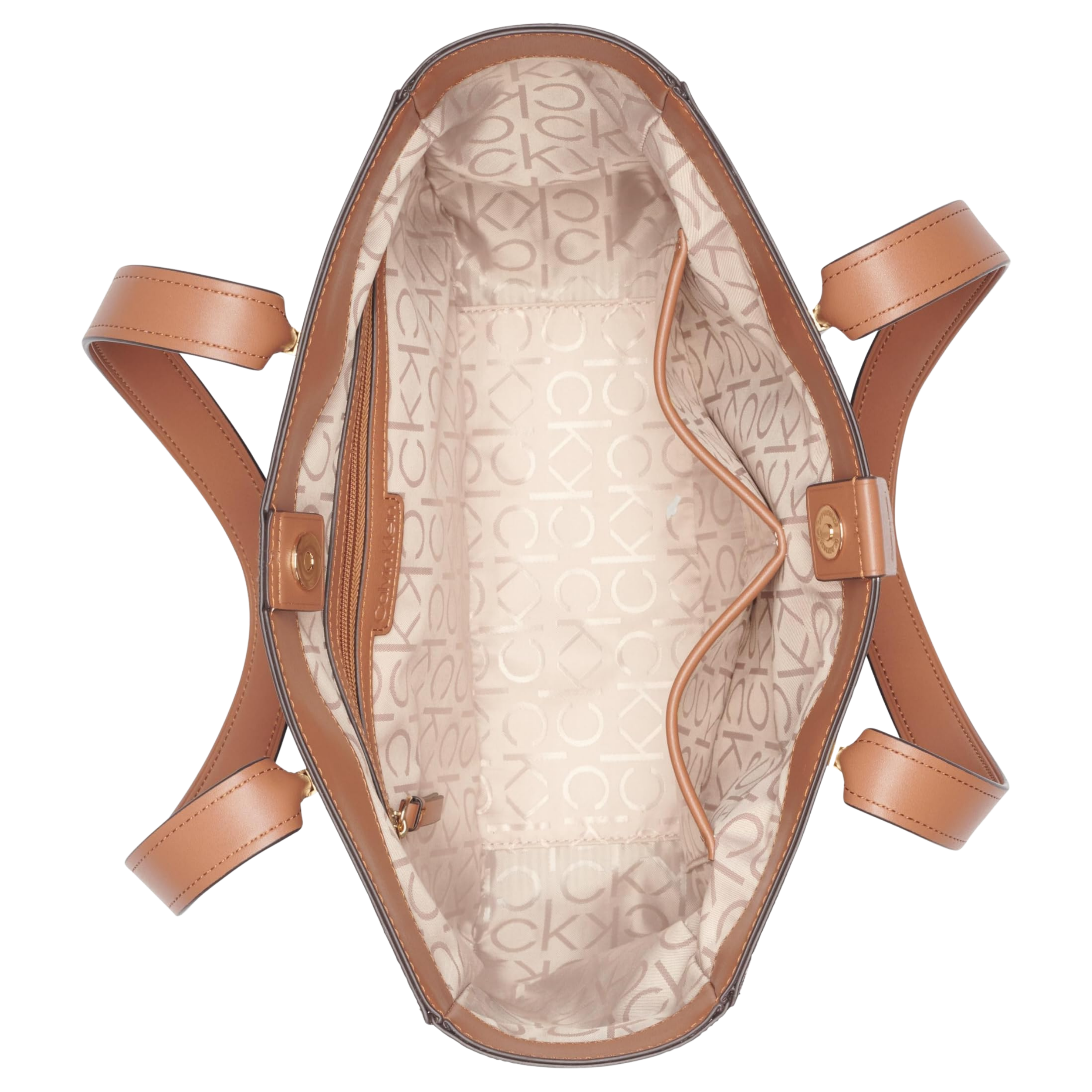 Calvin Klein Women Audrey East West Tote Bag - Almond Taupe Caramel