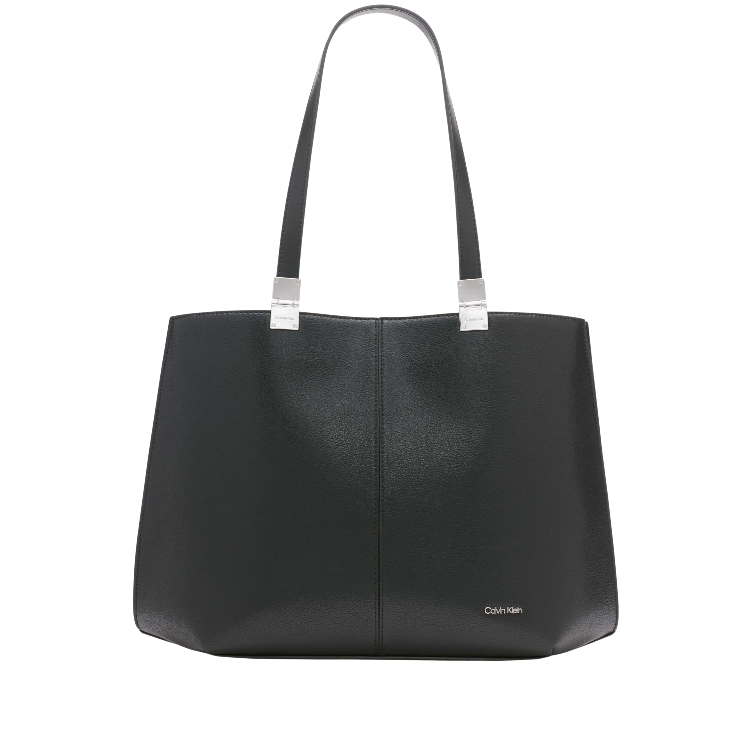 Calvin Klein Women Granite Geometric Vegan Leather Tote Bag - Black Silver