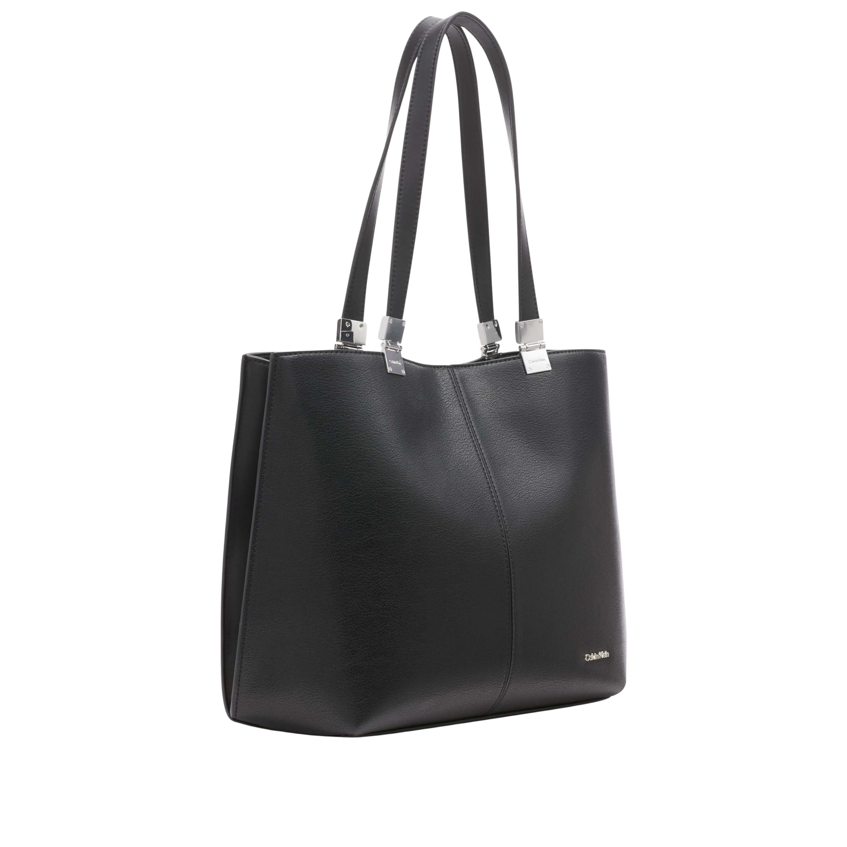 Calvin Klein Women Granite Geometric Vegan Leather Tote Bag - Black Silver