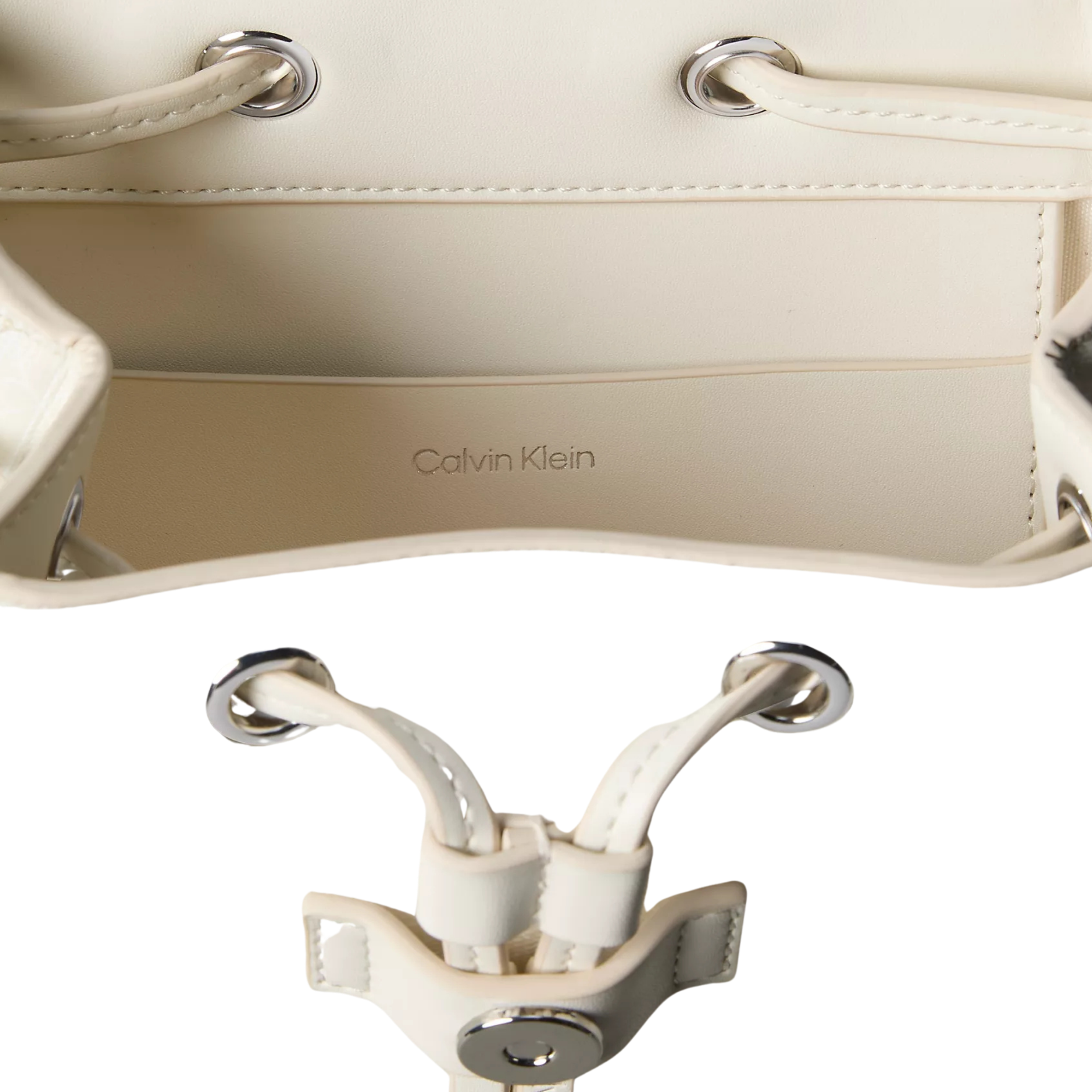 Calvin Klein Women Allover Emblem Logo Backpack - Lily White Aop