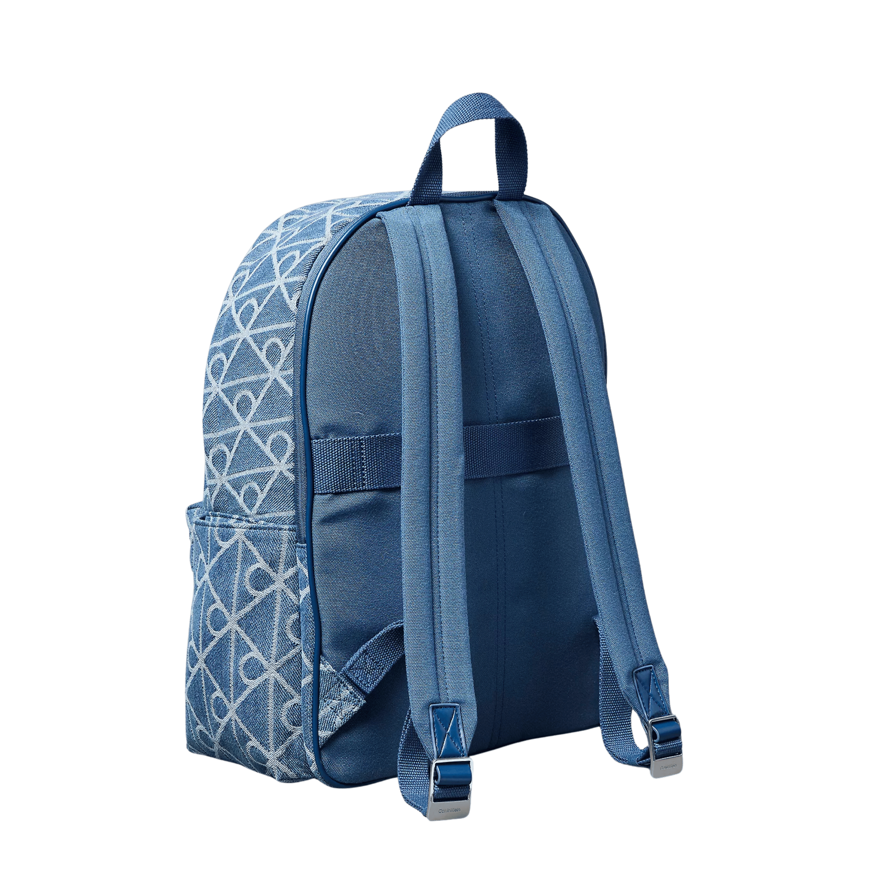 Calvin Klein Men Denim Allover Emblem Logo Backpack -Denim Jqd Medium Wash