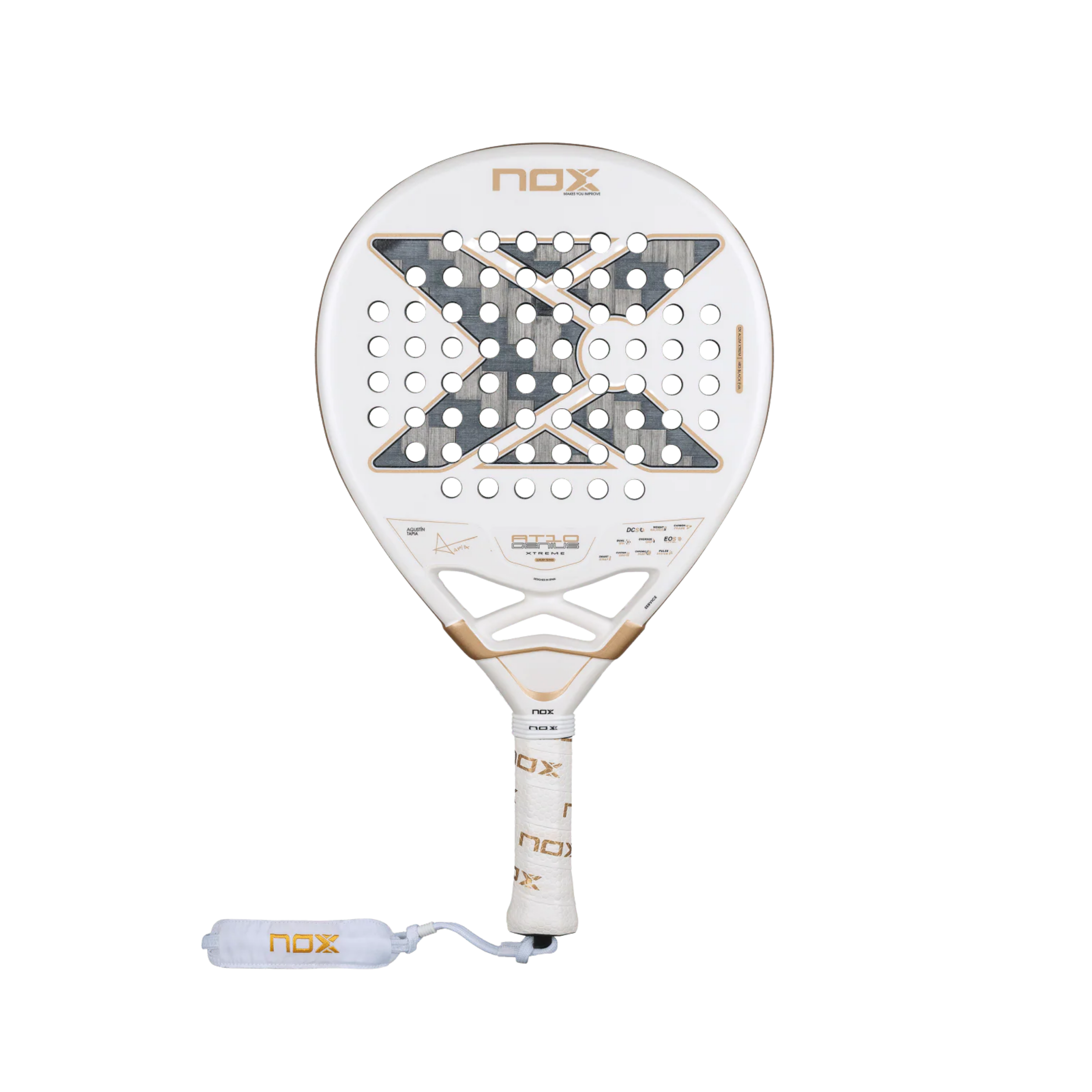 Nox AT10 Luxury Genius 12K Alum Xtrem 2026 Padel Racket - White Gold