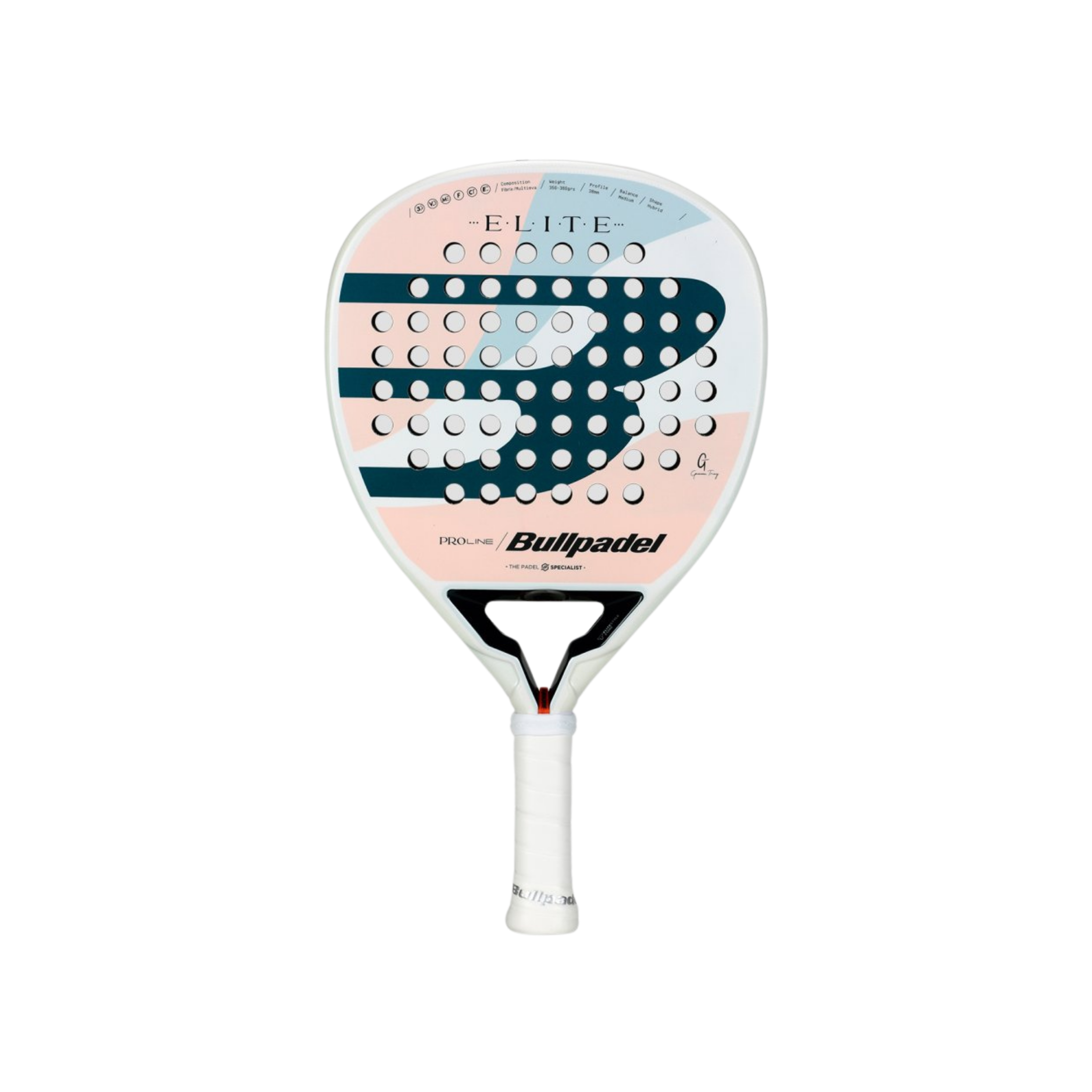 Bullpadel Elite W 25 Padel Racket - White Multi