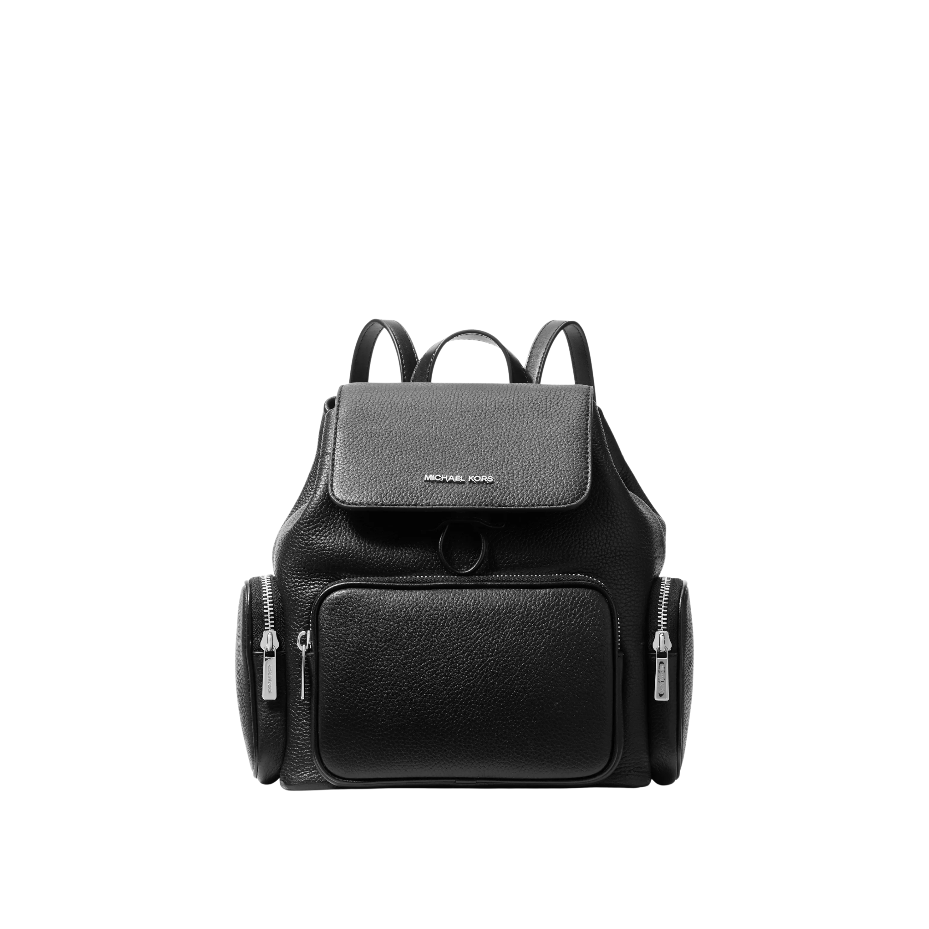 Michael Kors Women Merritt Small Pebbled Leather Cargo Backpack - Black