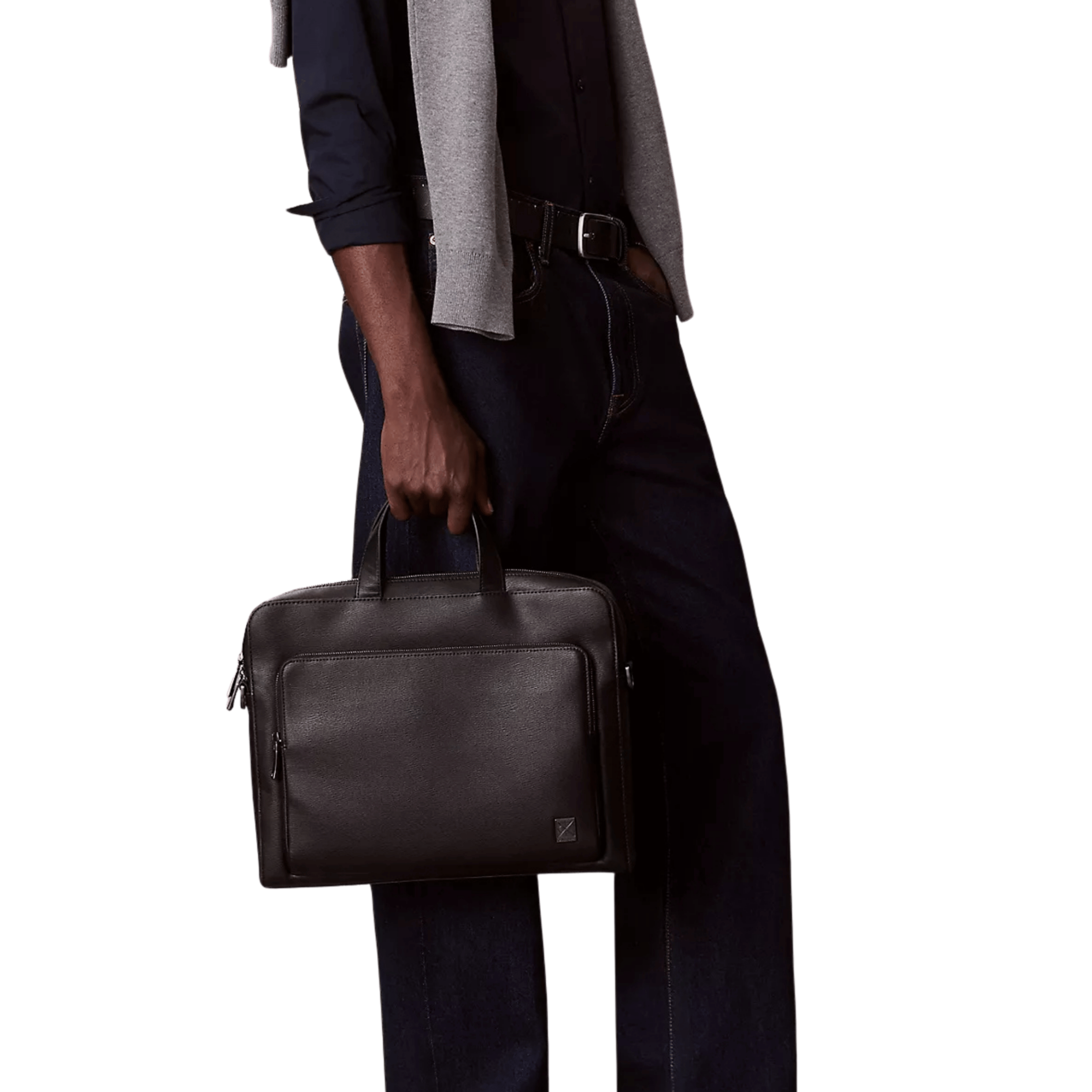 Calvin Klein Men Emblem Logo Slim Commuter Bag - Black