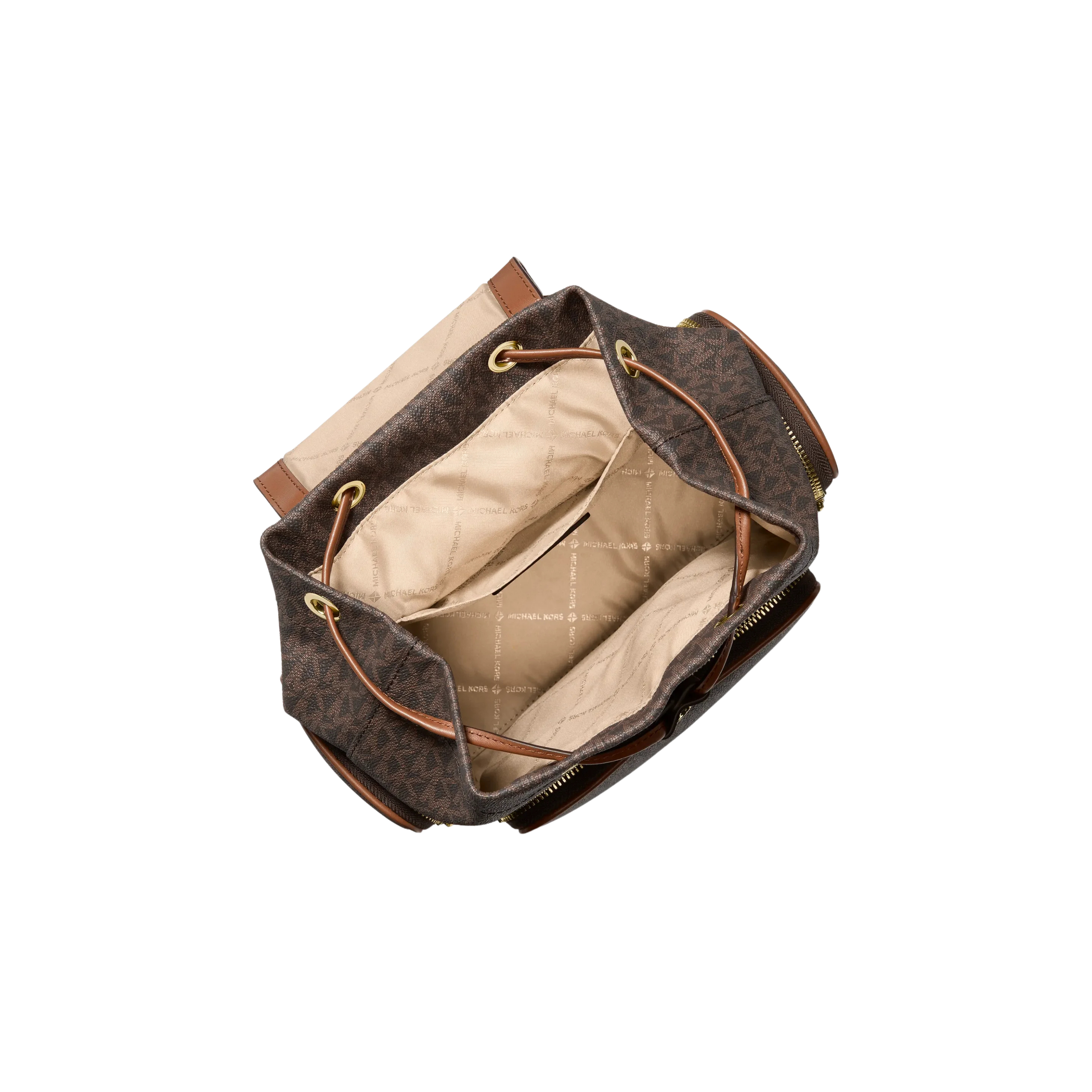 Michael Kors Women Merritt Small Signature Logo Cargo Backpack - Brown