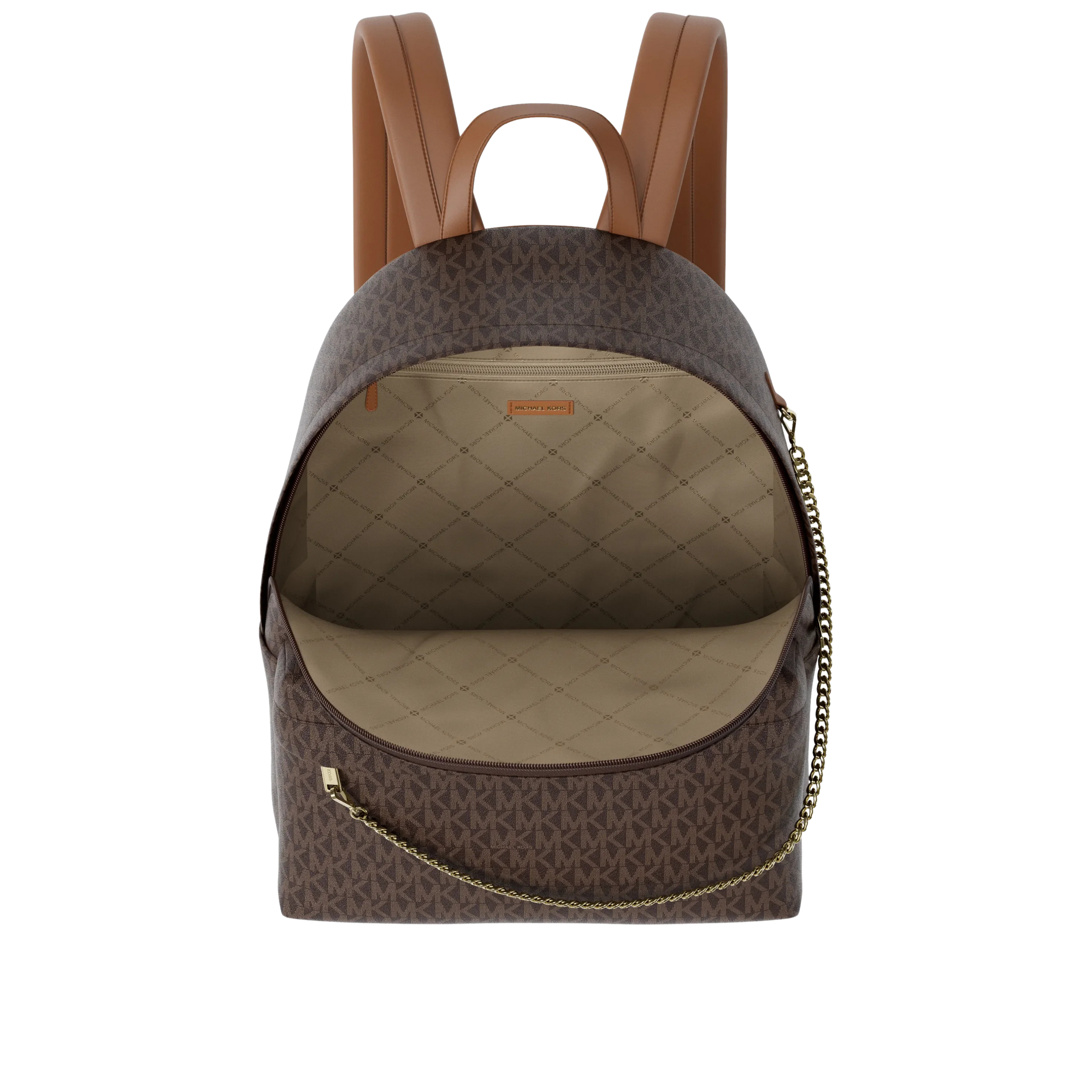 Michael Kors Women Slater Large Signature Logo Backpack - Brown