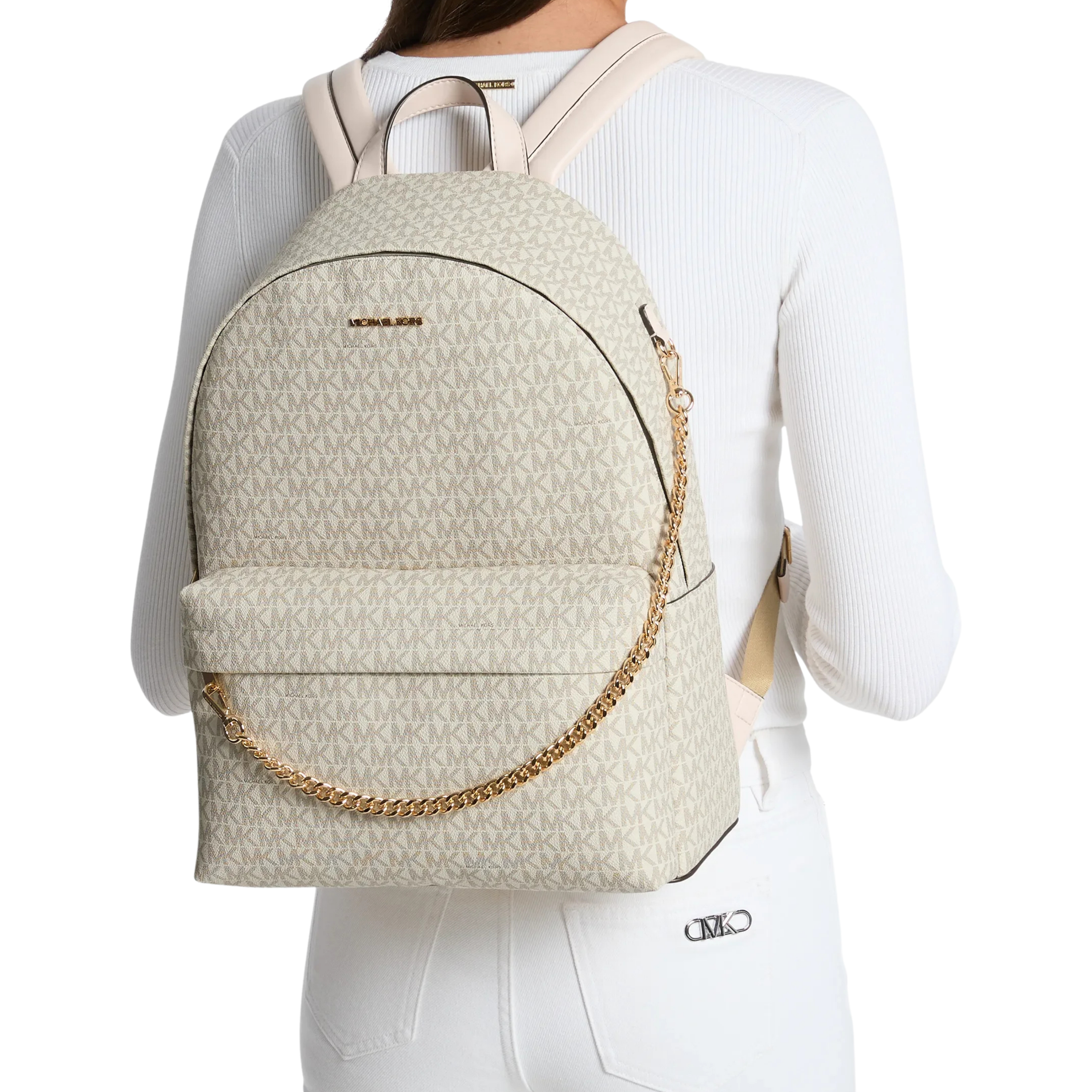 Michael Kors Women Slater Large Signature Logo Backpack - Lt Crm Multi