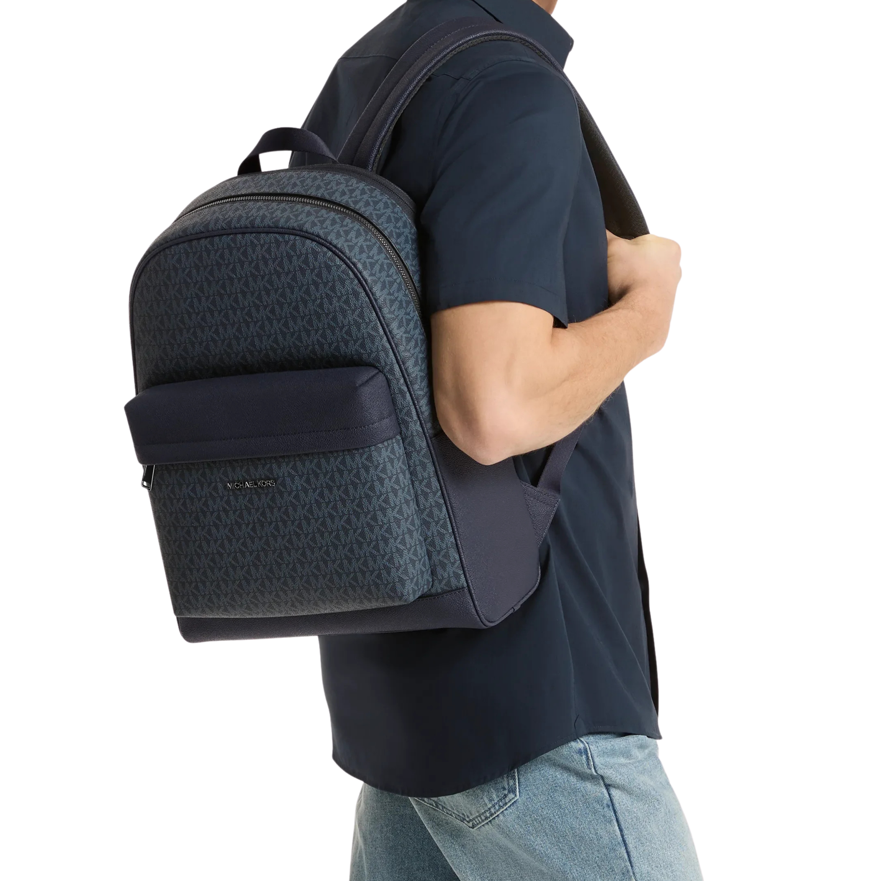 Michael Kors Men Pacey Medium Signature Logo Backpack - Blue