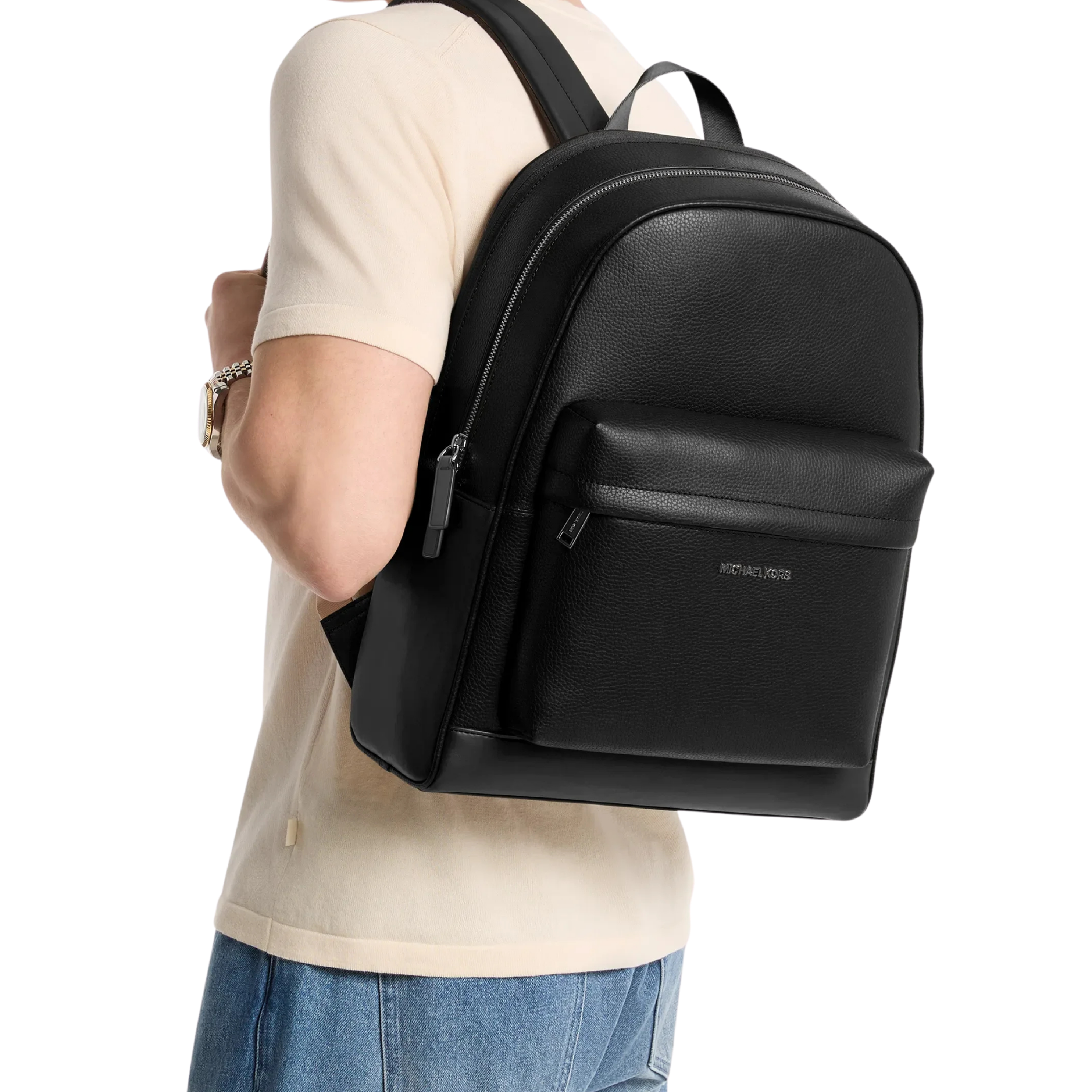 Michael Kors Men Pacey Leather Backpack - Black