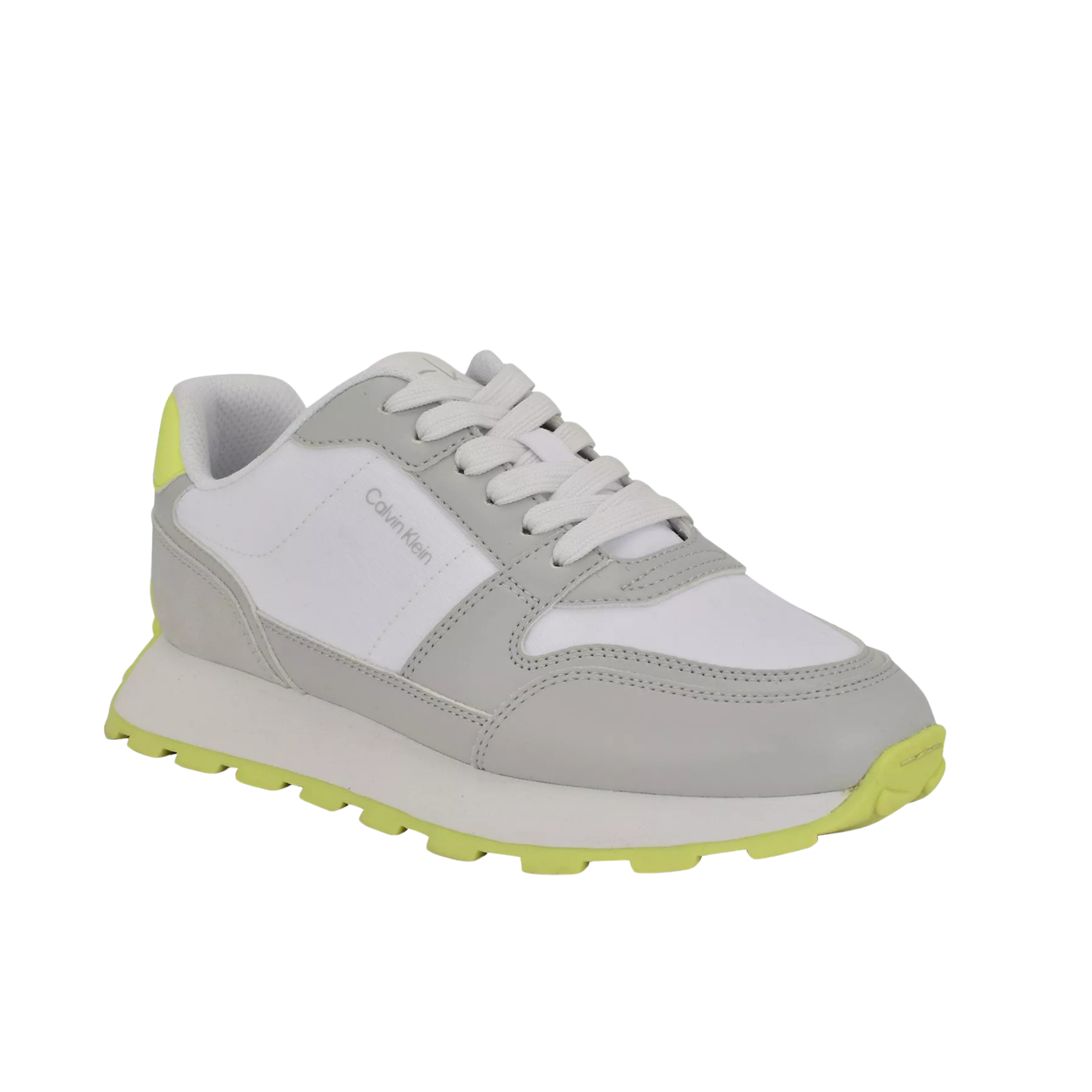 Calvin Klein Women Tulay Sneaker - White Stardust Acid Lemon