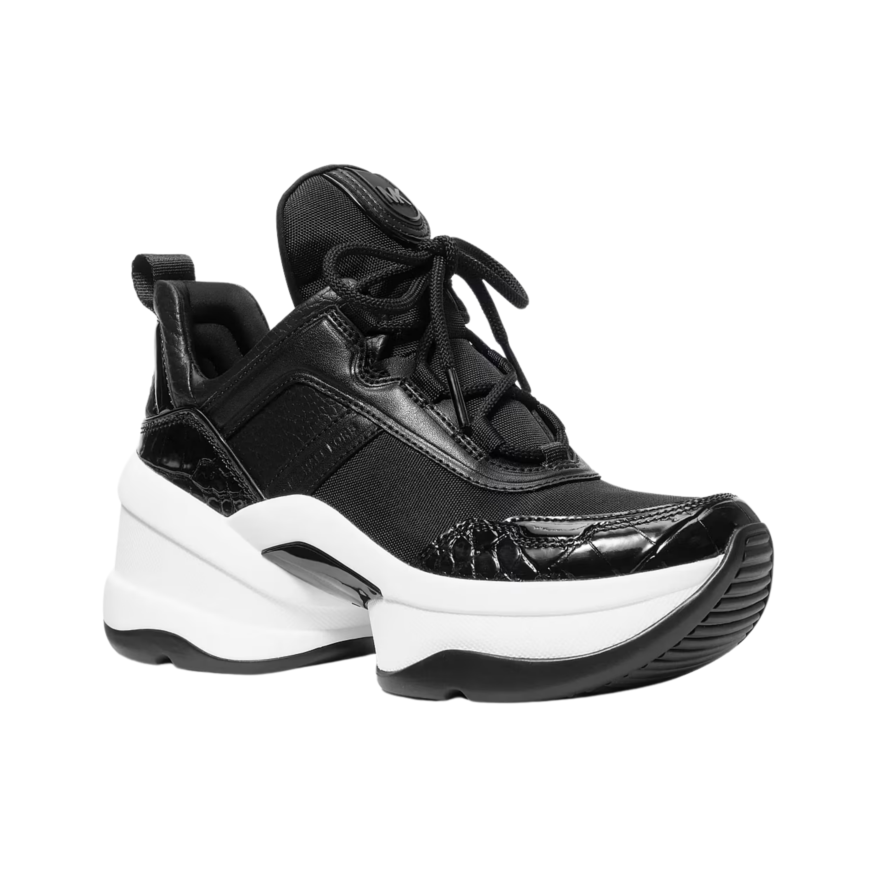 Michael Kors Women Olympia Mixed Media Trainer - Black