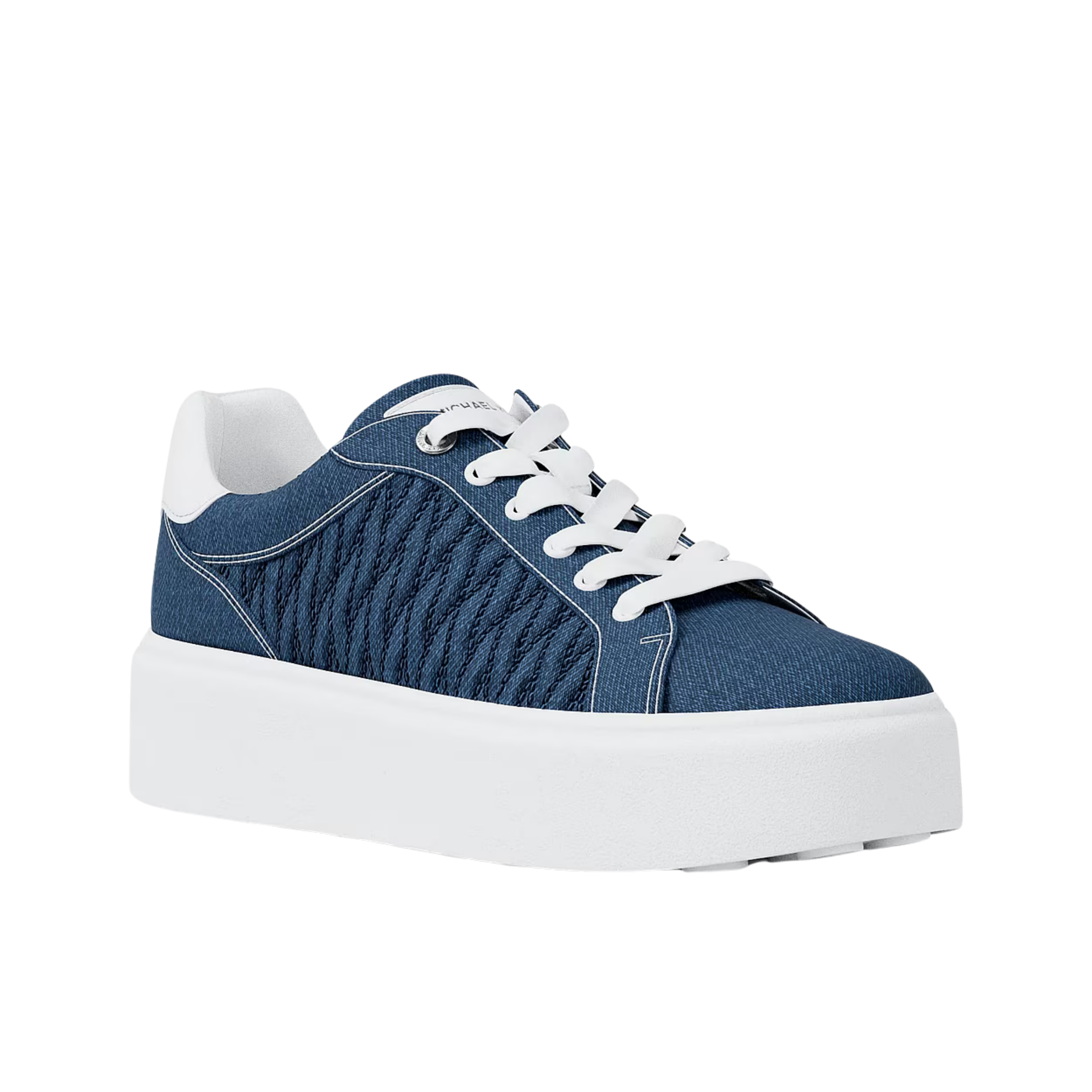 Michael Kors Women Romey Matelassé Denim Platform Sneaker - DK VT Bluwsh