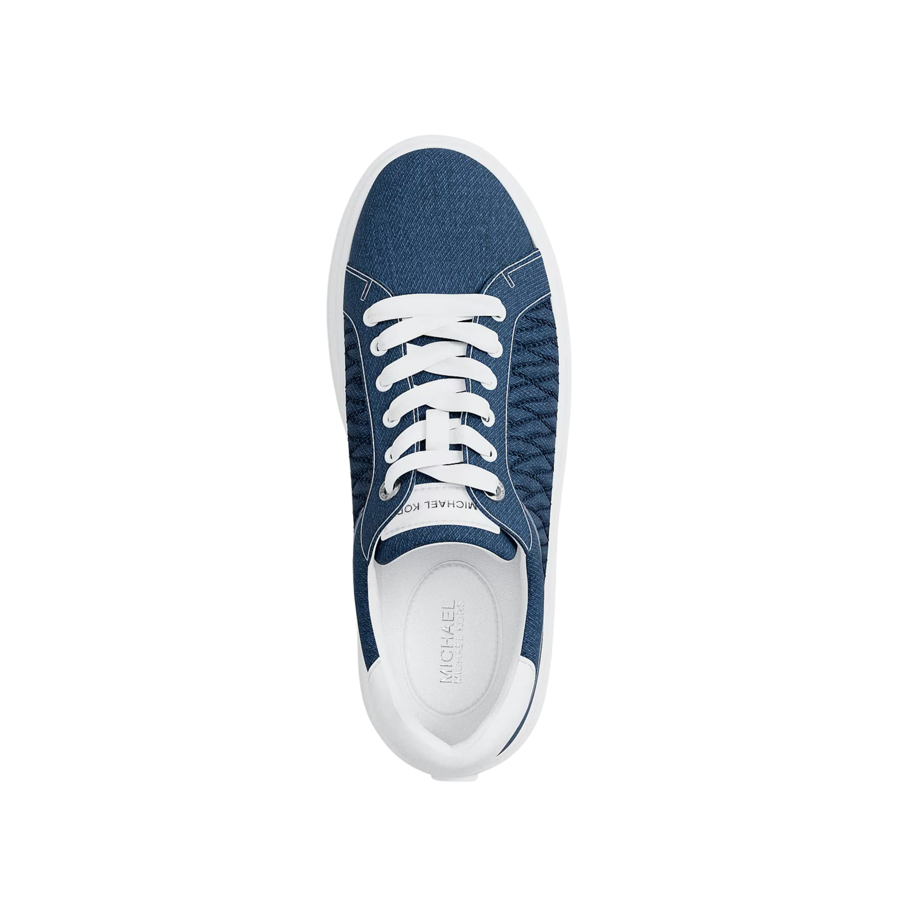 Michael Kors Women Romey Matelassé Denim Platform Sneaker - DK VT Bluwsh