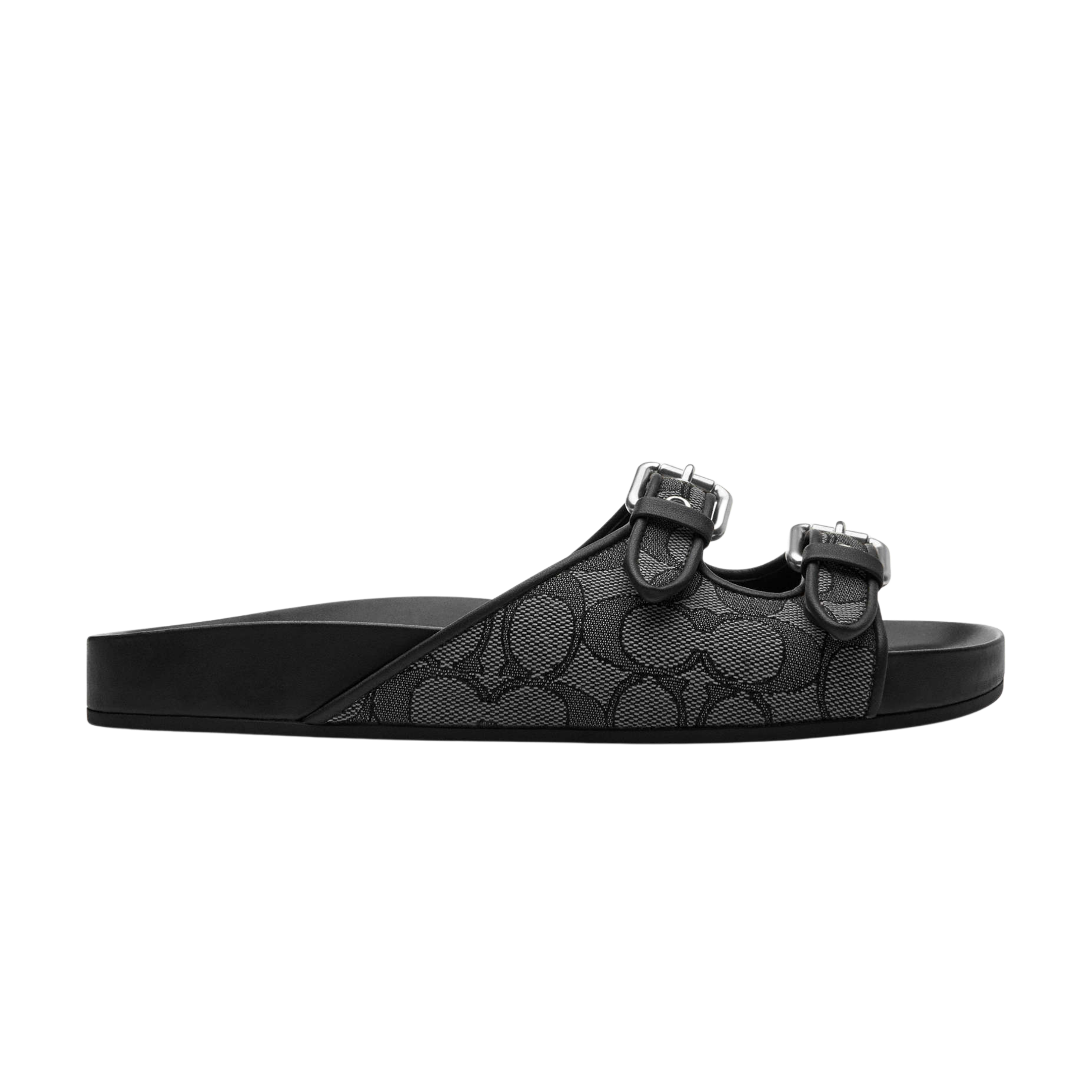 Coach Women's Two Band Buckle Sandal - Charcoal Black