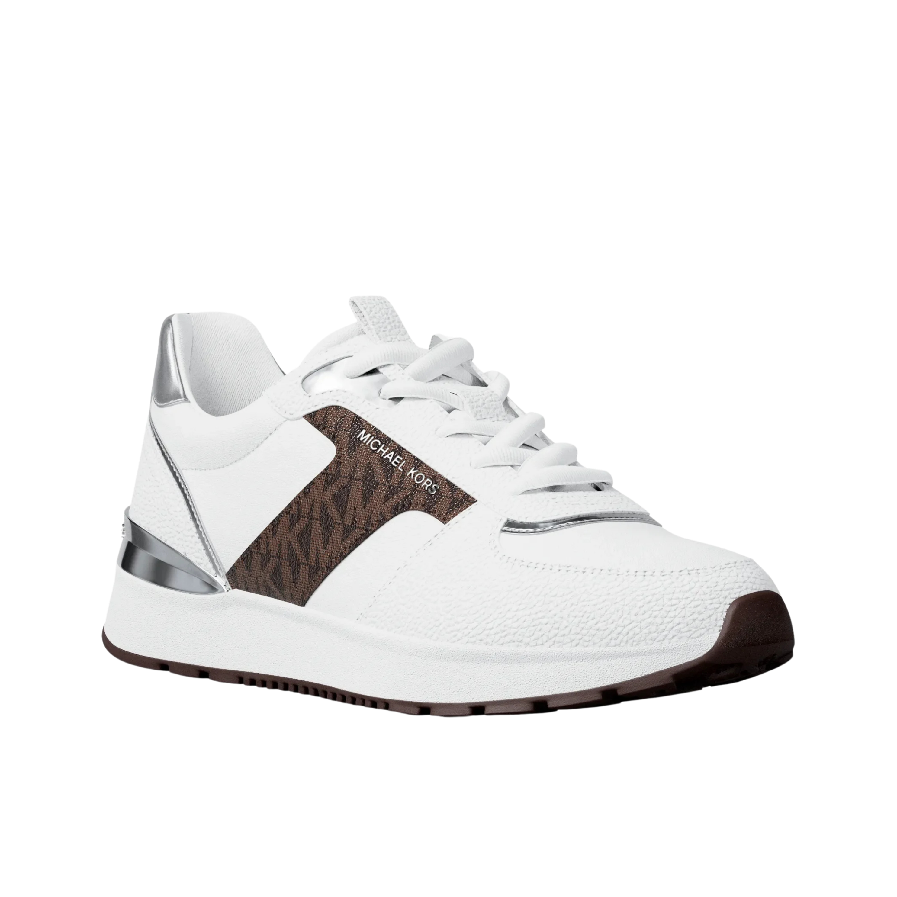 Michael Kors Women Remy Mixed Media Trainer - White Brown
