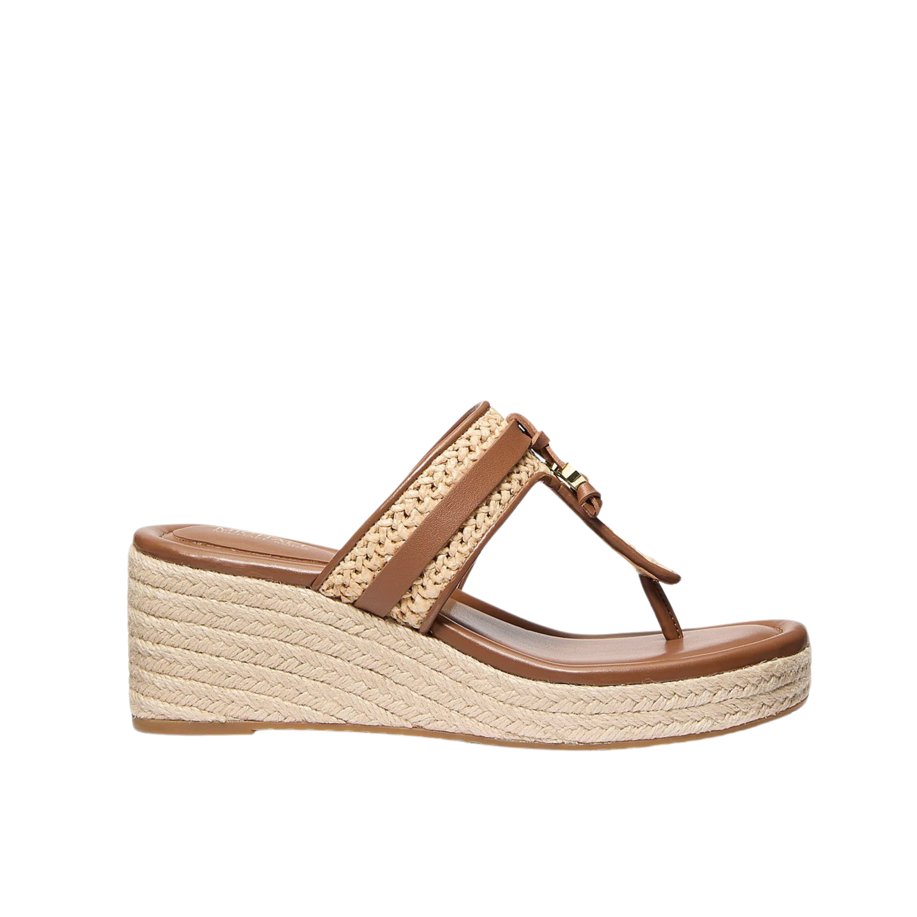 Michael Kors Women Zoe Crocheted Wedge Sandal - Luggage