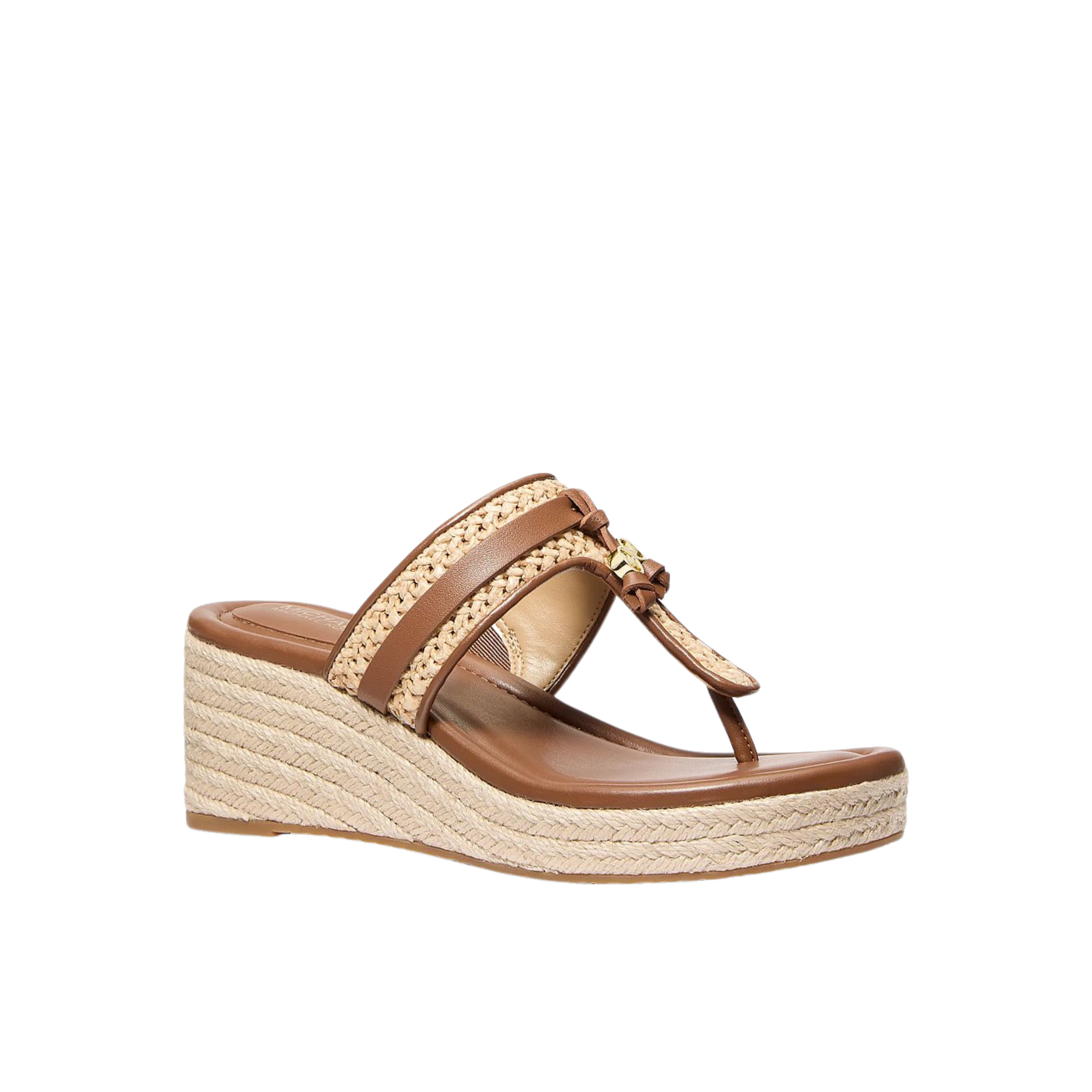 Michael Kors Women Zoe Crocheted Wedge Sandal - Luggage