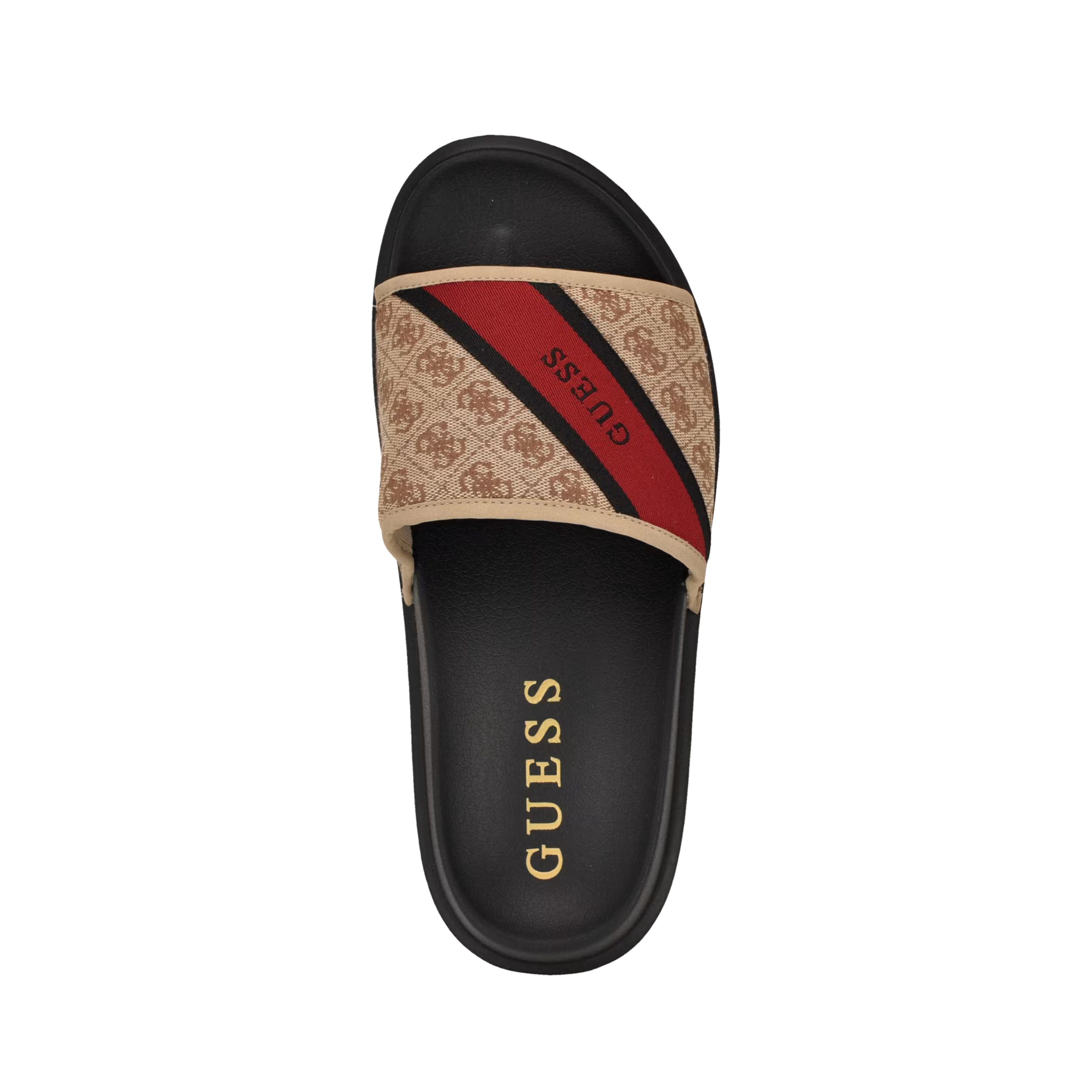Guess Men Vellden Jacquard Quattro G Slides - Medium Natural 101