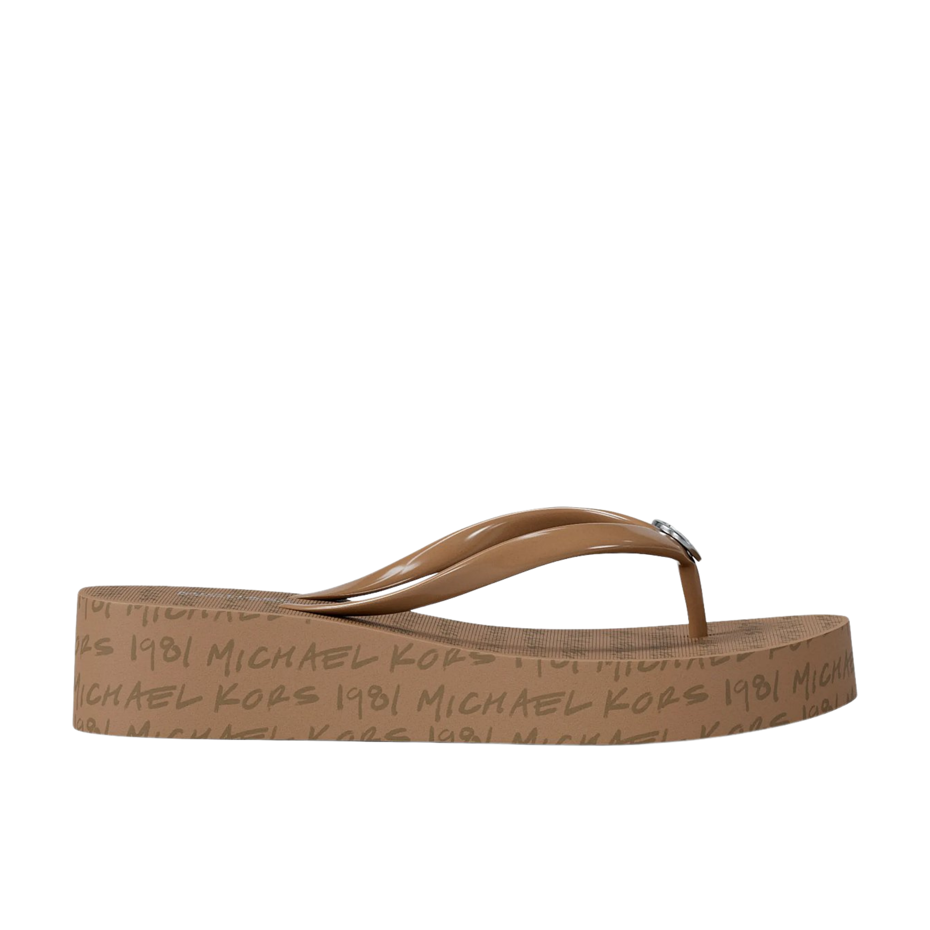 Michael Kors Women Bedford Logo Flip Flop - Camel