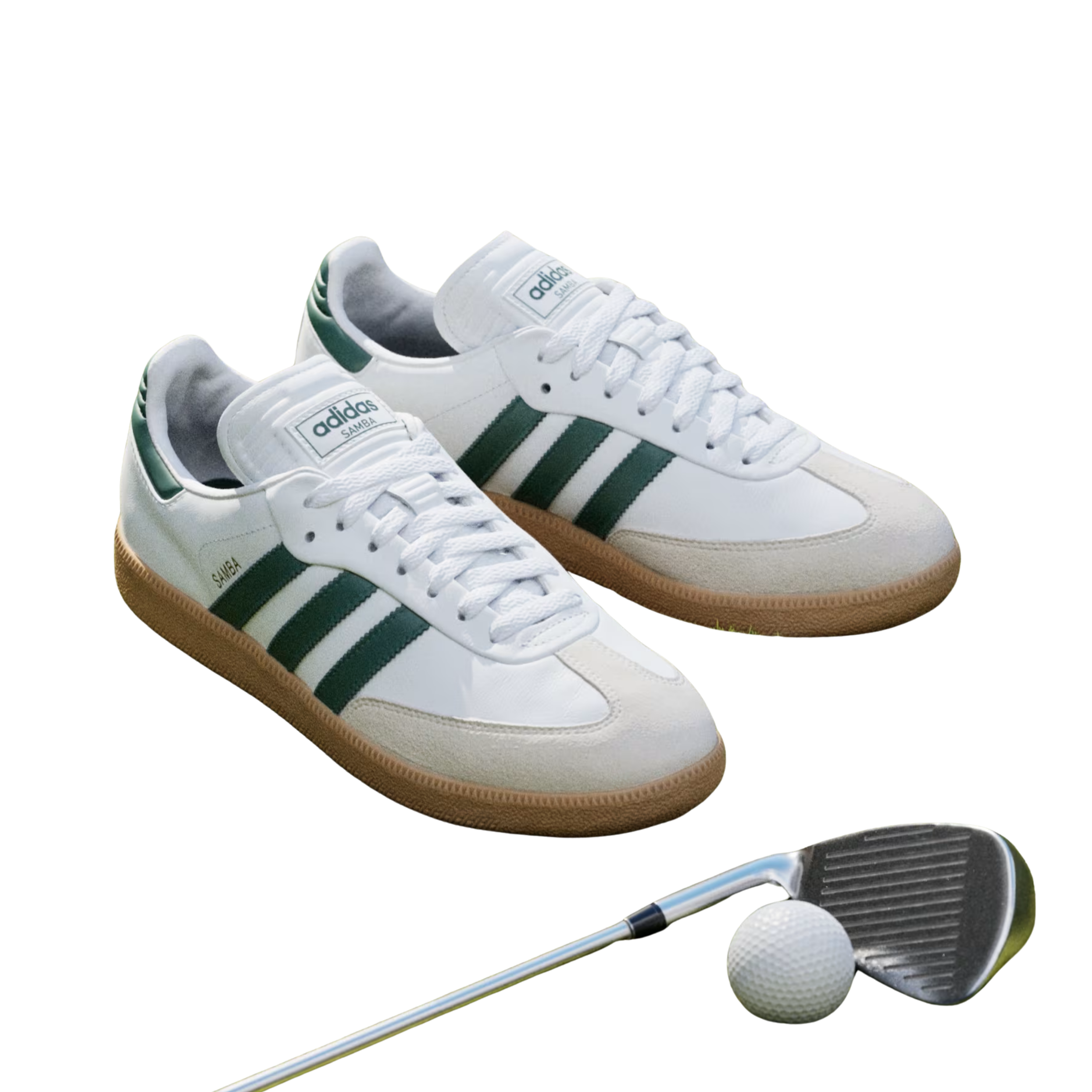 Adidas Men Samba Spikeless Golf - Cloud White Collegiate Green