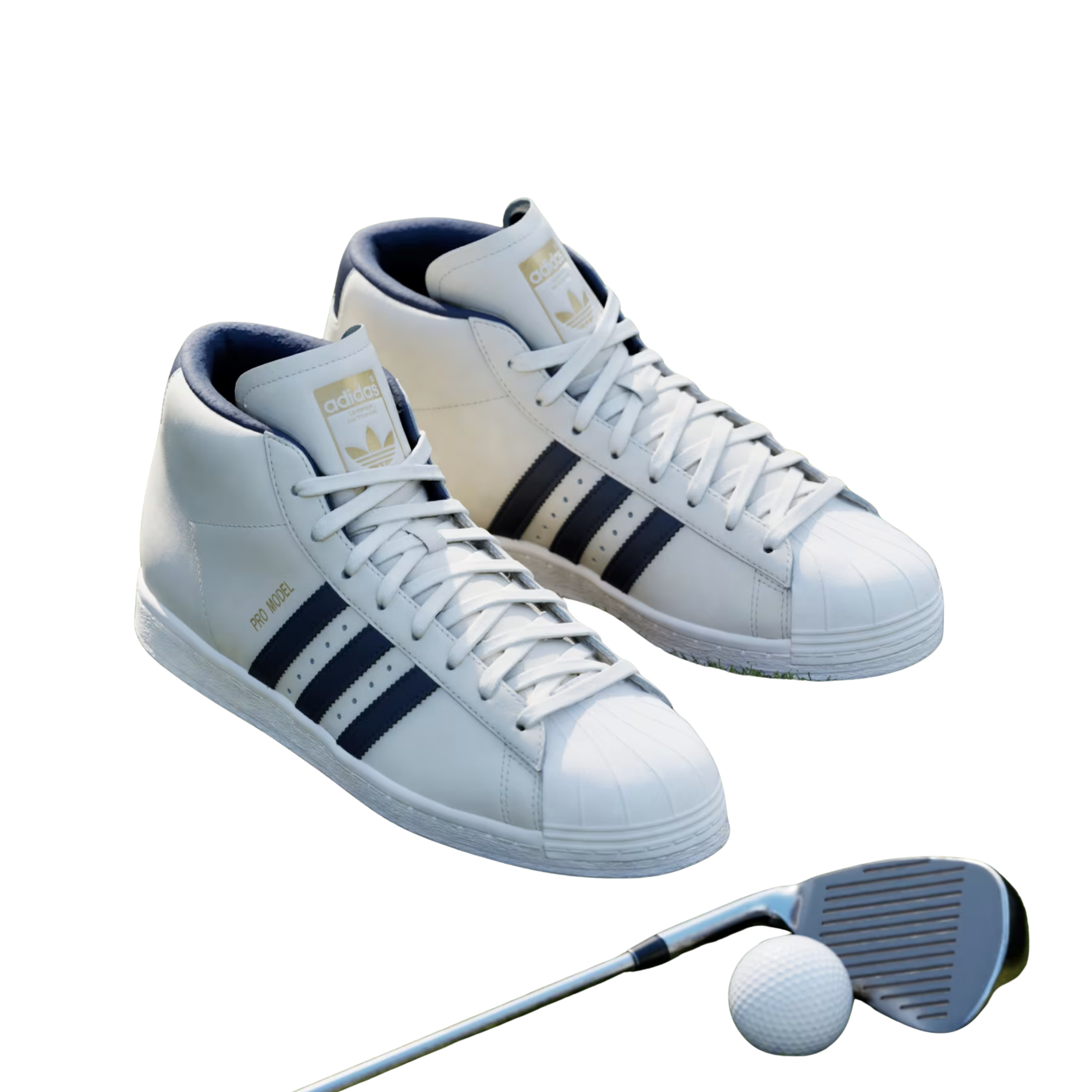 Adidas Men Pro Model Midcut Spikeless Golf - Chalk White Night Indigo