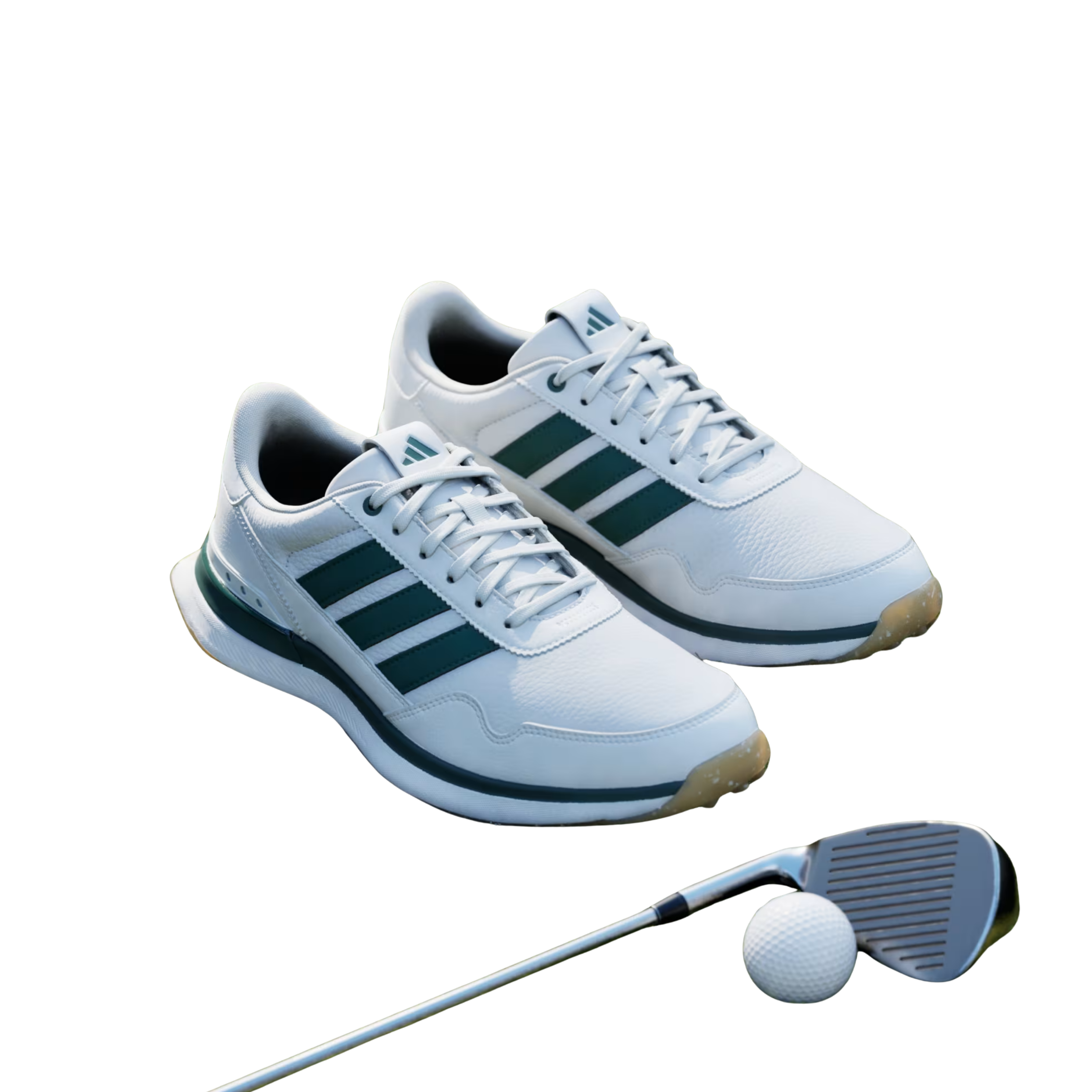 Adidas Men S2G 26 Leather Spikeles Golf - Cloud White Collegiate Green